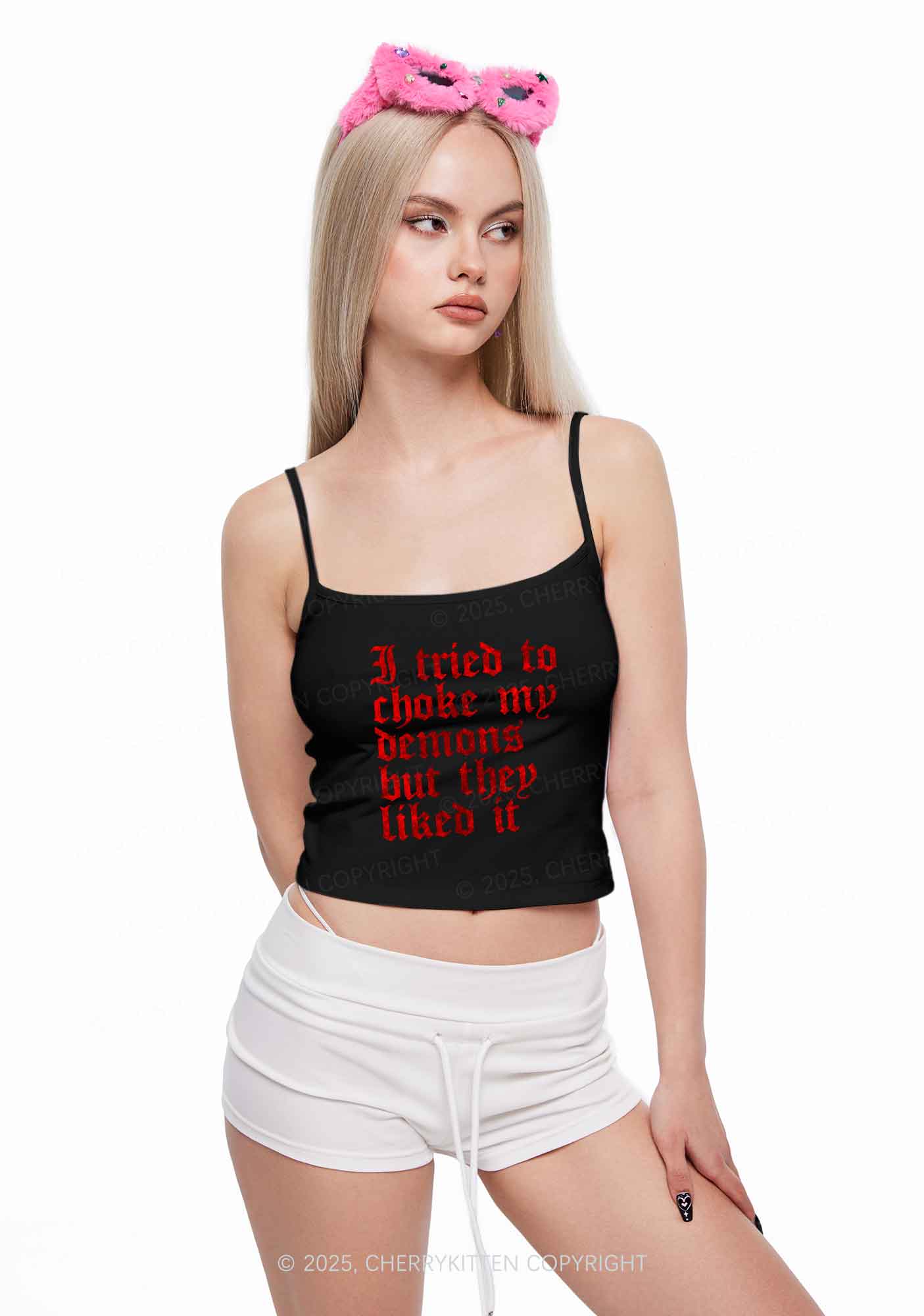 Halloween Choke Demons They Liked Y2K Spaghetti Strap Cami Cherrykitten - Image 2