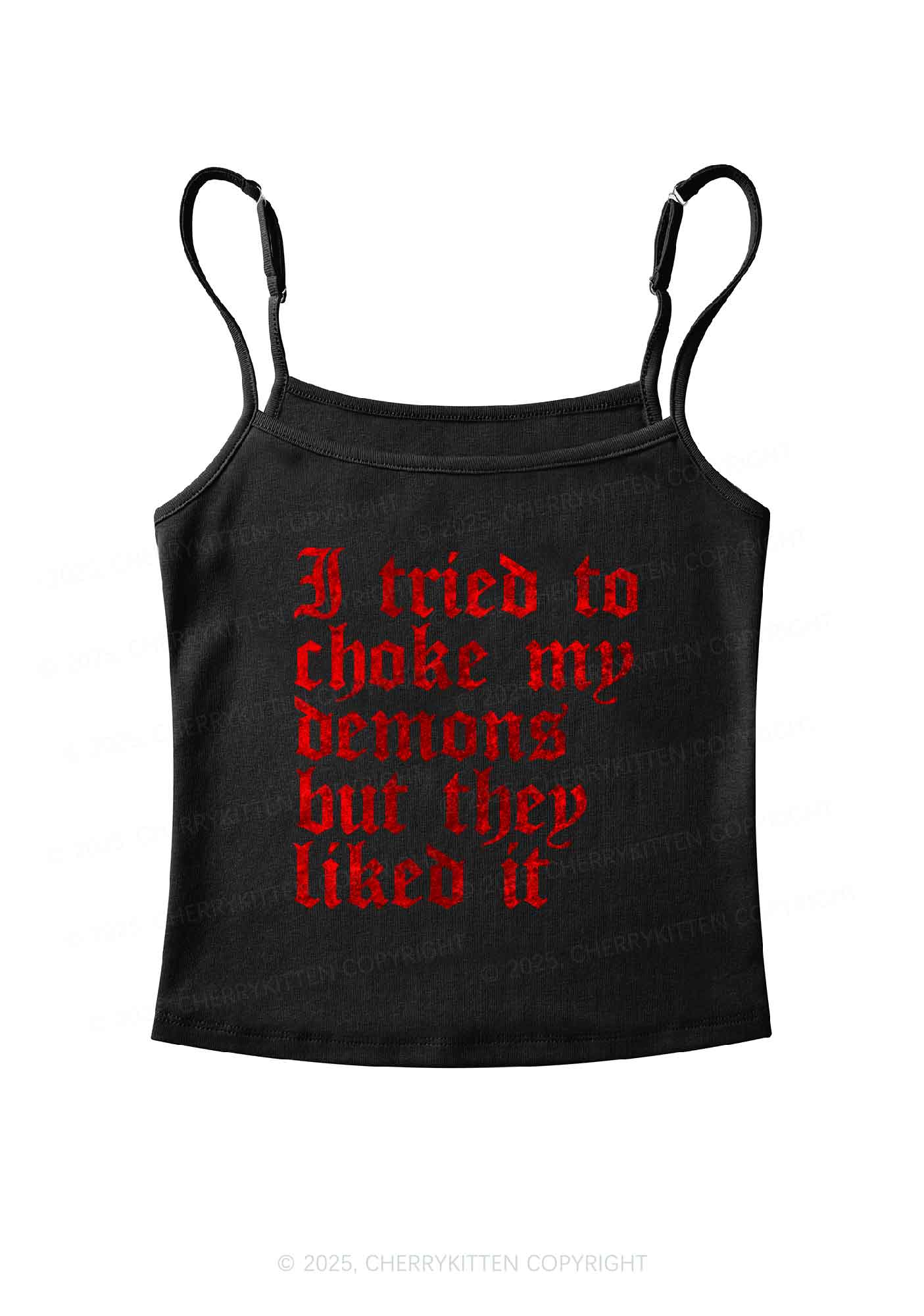 Halloween Choke Demons They Liked Y2K Spaghetti Strap Cami Cherrykitten - Image 3
