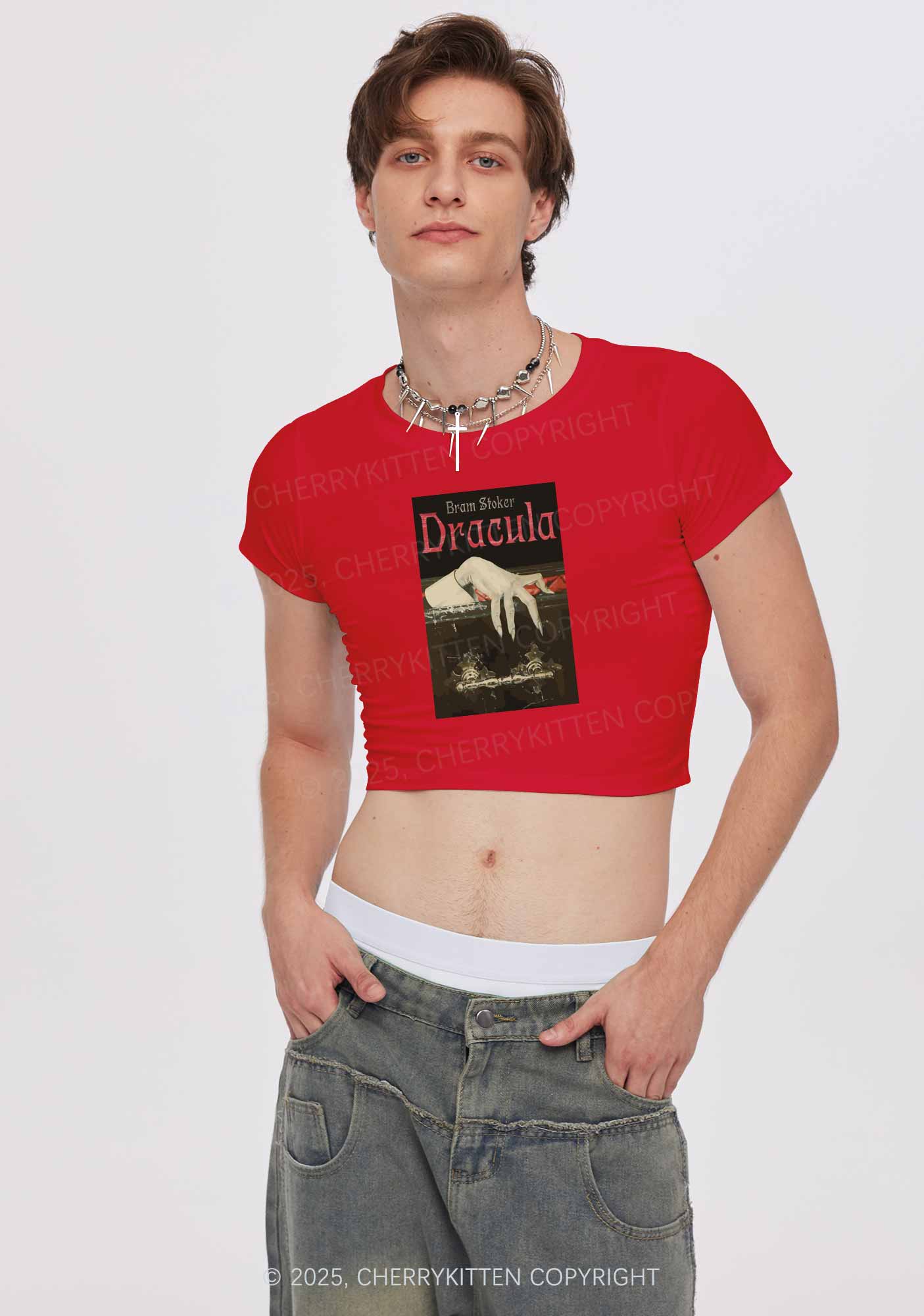 Halloween Creepy Claw Y2K Baby Tee Cherrykitten - Image 2