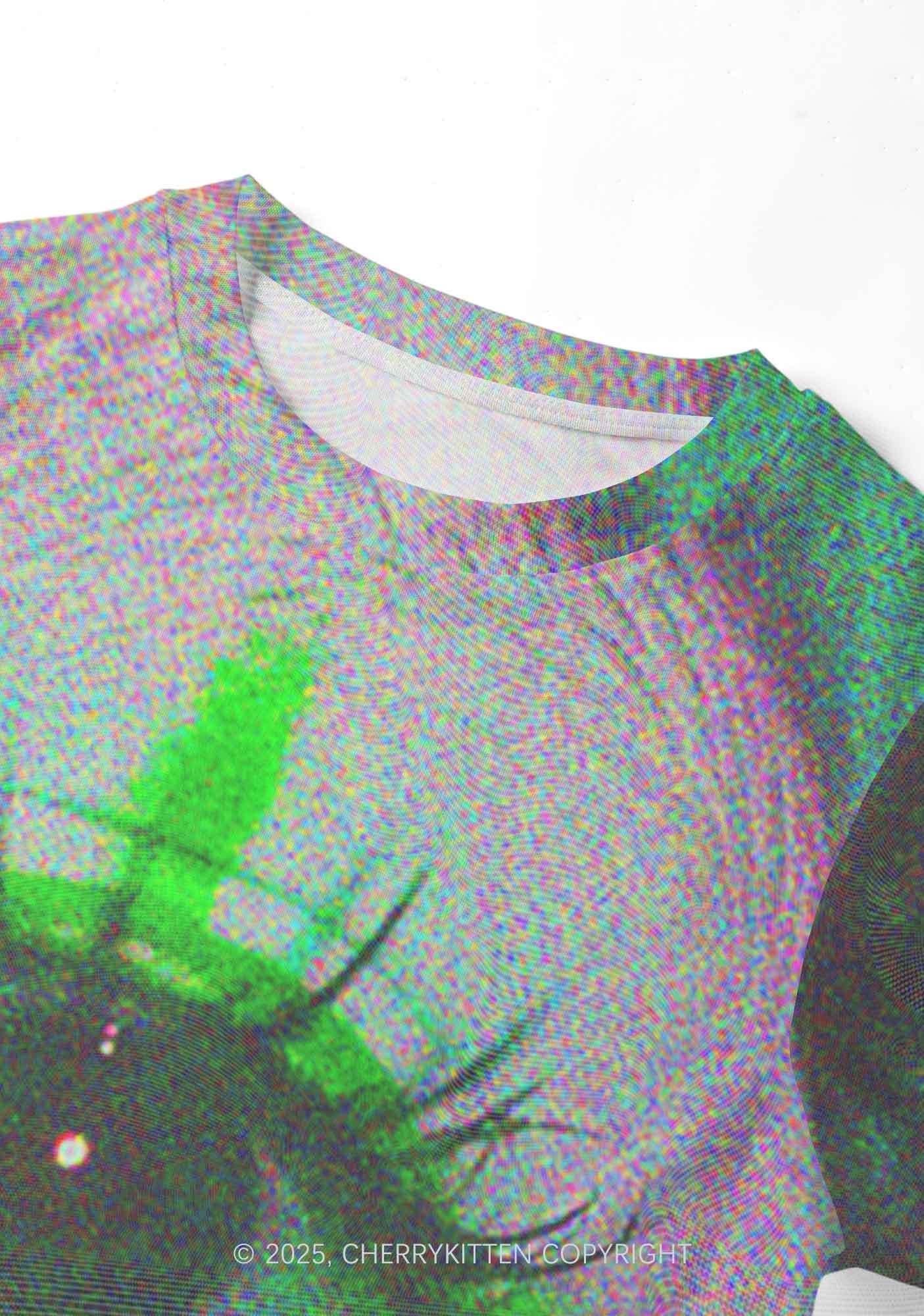 Halloween Cry Eye Y2K Mesh Crop Top Cherrykitten - Image 4