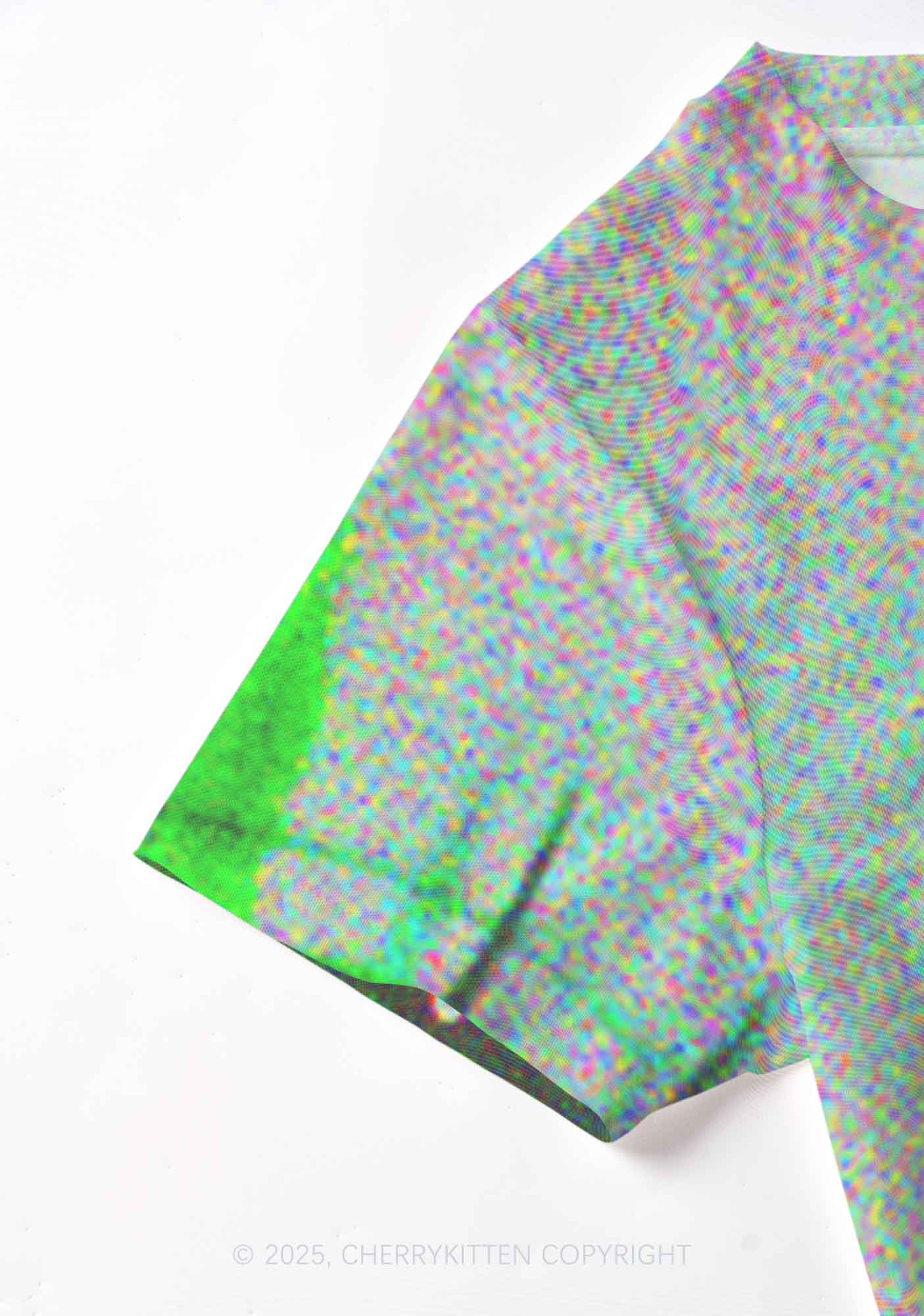 Halloween Cry Eye Y2K Mesh Crop Top Cherrykitten - Image 5