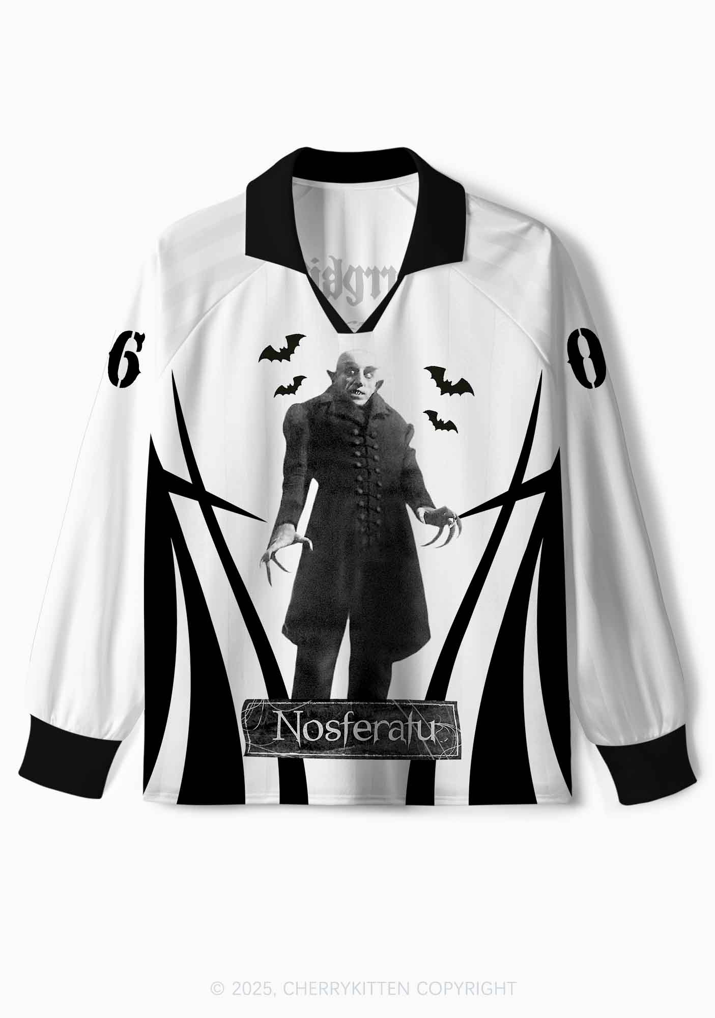 Halloween Custom Bat Monster Y2K Long Sleeve Sport Jersey Shirts Cherrykitten - Image 2