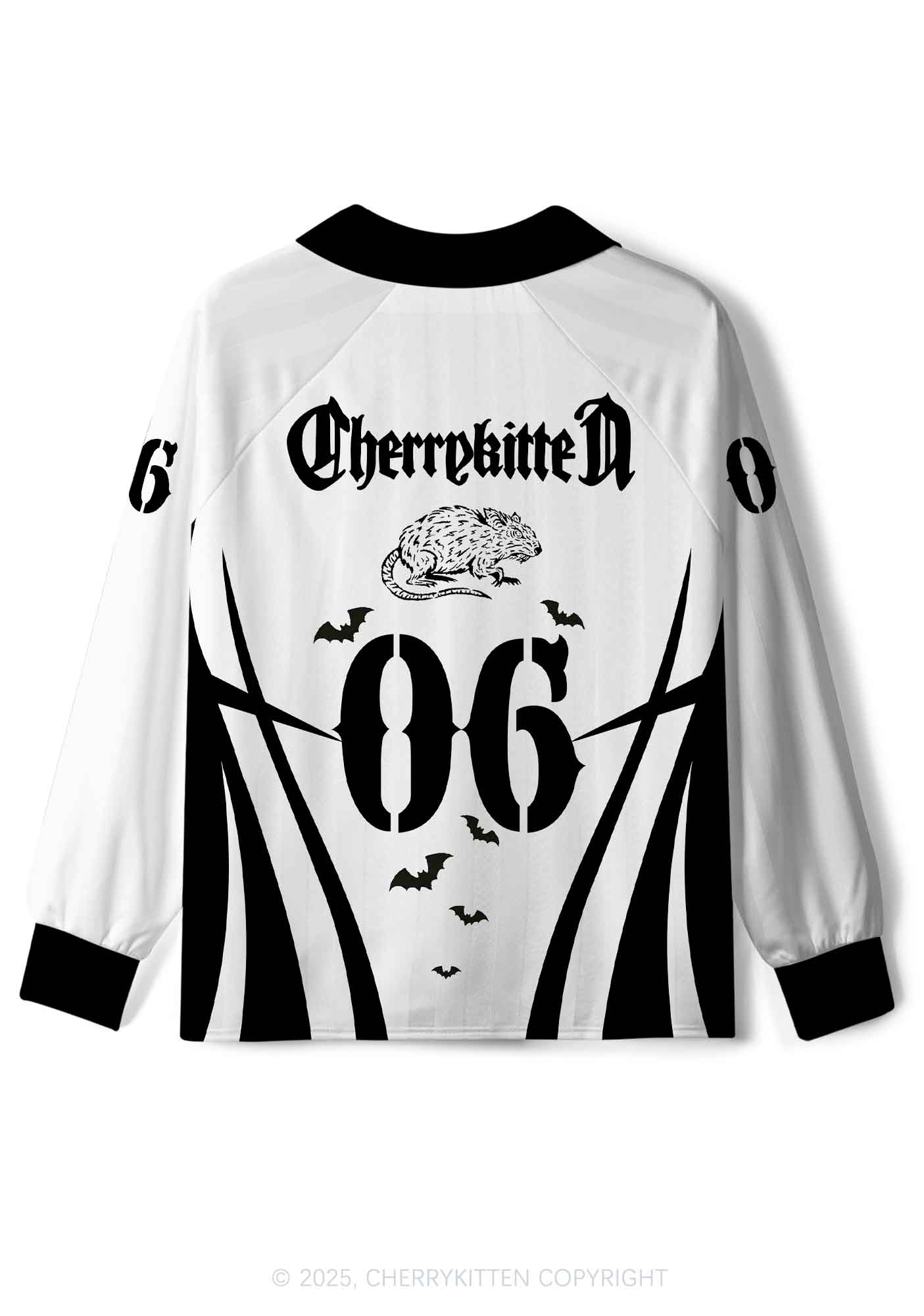 Halloween Custom Bat Monster Y2K Long Sleeve Sport Jersey Shirts Cherrykitten - Image 3
