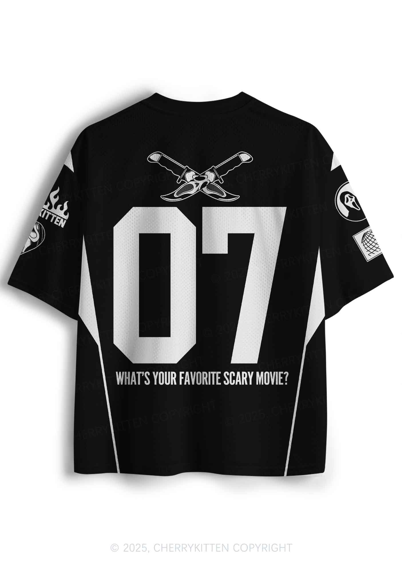 Halloween Custom Black Horror Club Y2K Sport Jersey Shirts Cherrykitten - Image 2