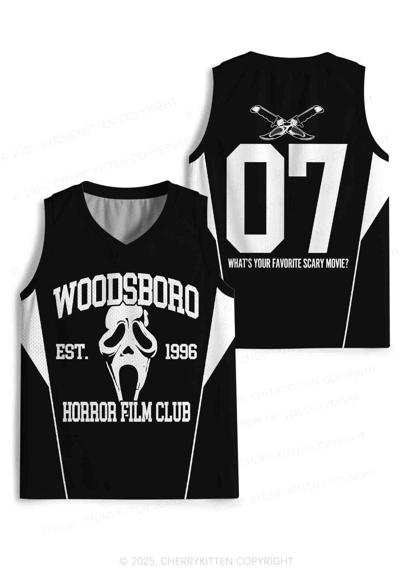 Halloween Custom Black Horror Club Y2K Sport Jersey Tank Cherrykitten - Image 3