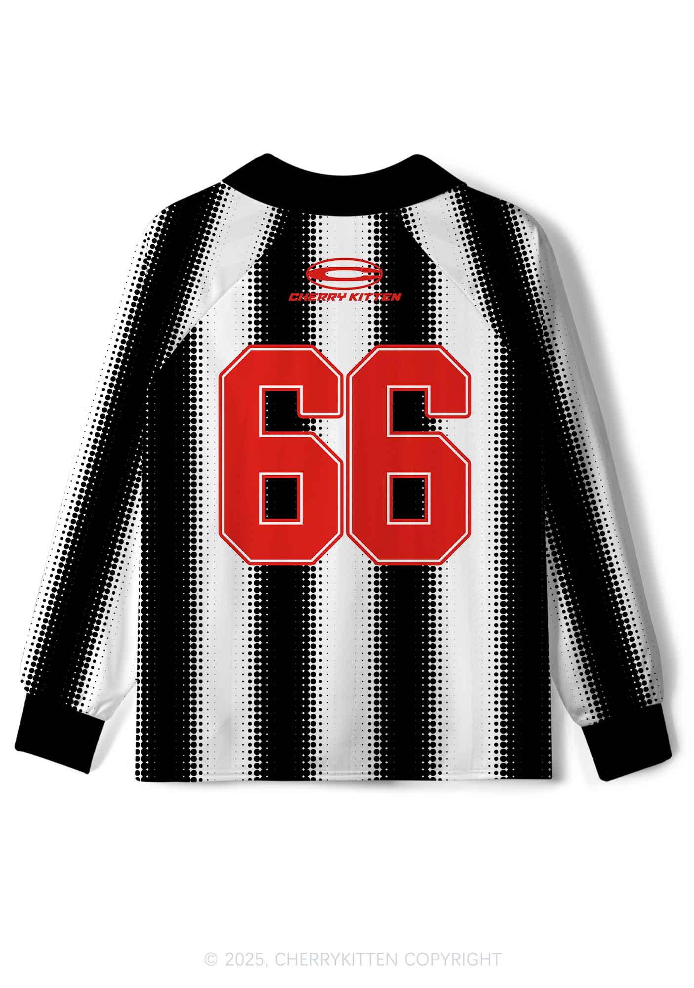 Halloween Custom Black Satan Heart Y2K Long Sleeve Sport Jersey Shirts Cherrykitten - Image 2