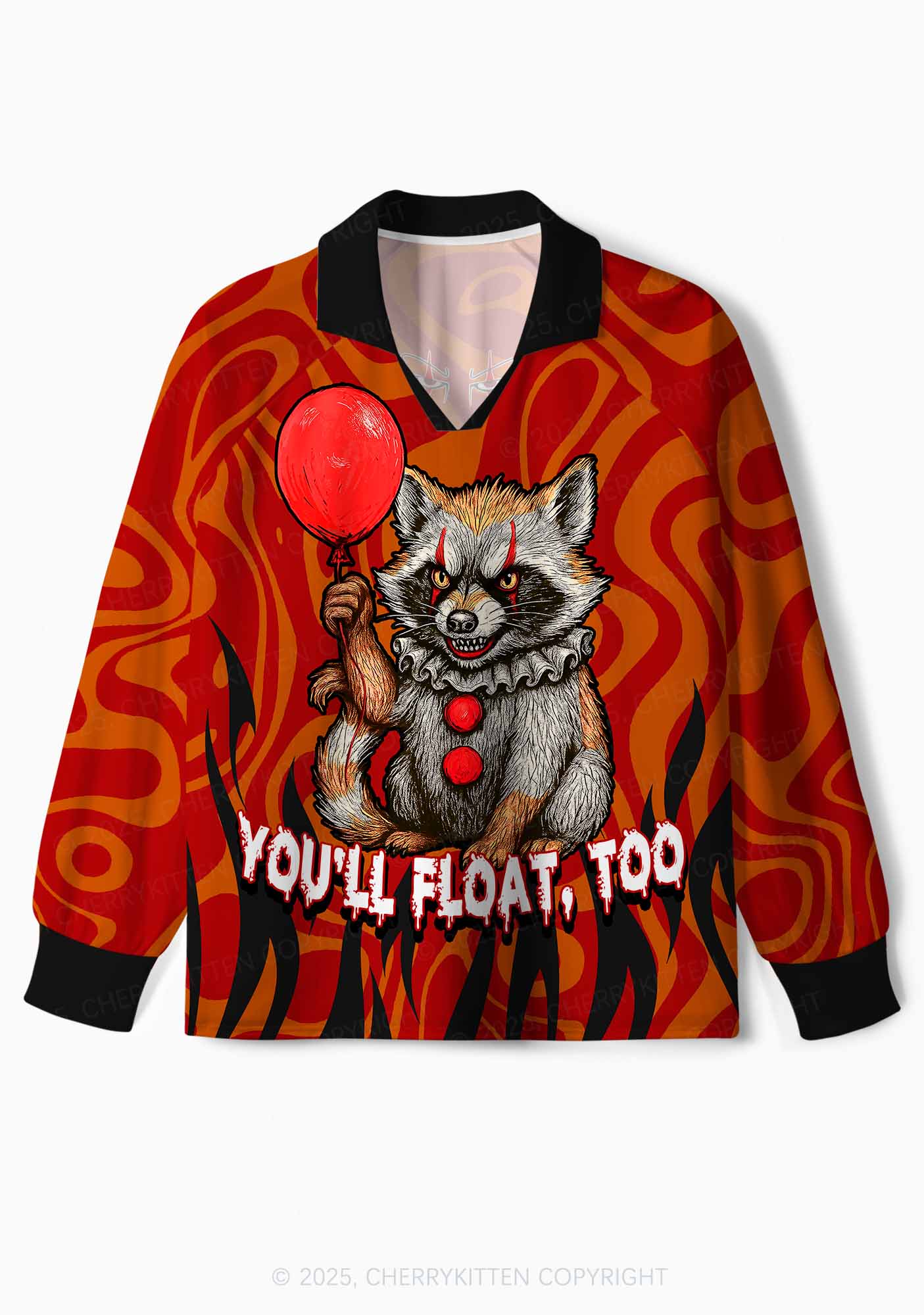 Halloween Custom Float Raccoon Y2K Sport Long Sleeve Jersey Shirts Cherrykitten - Image 2