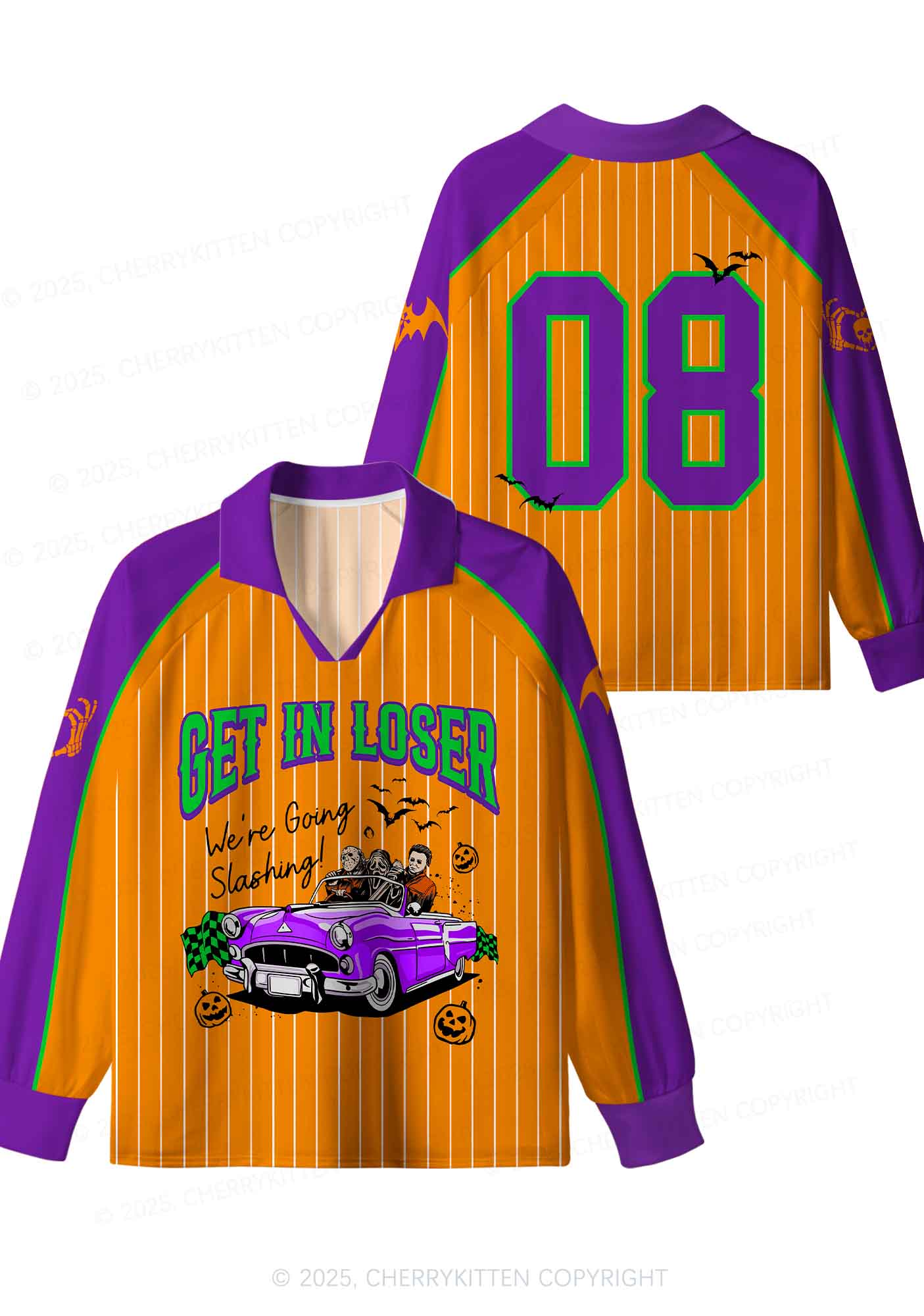 Halloween Custom Get In Loser Y2K Sport Long Sleeve Jersey Shirts Cherrykitten - Image 3