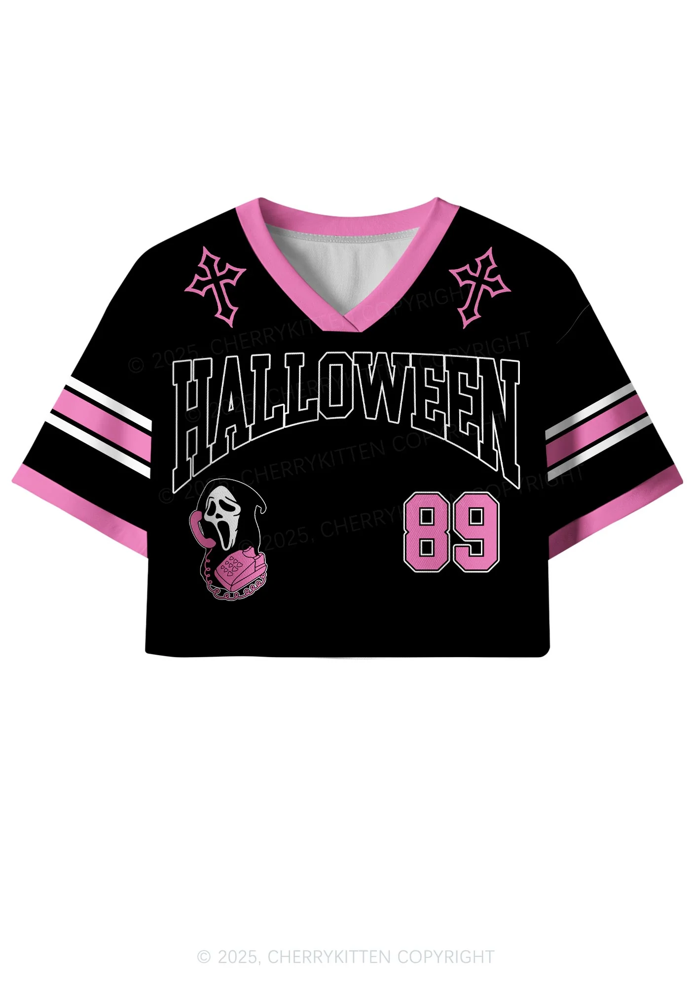 Halloween Custom Horror Call Y2K Crop Sport Jersey Shirts Cherrykitten - Image 2