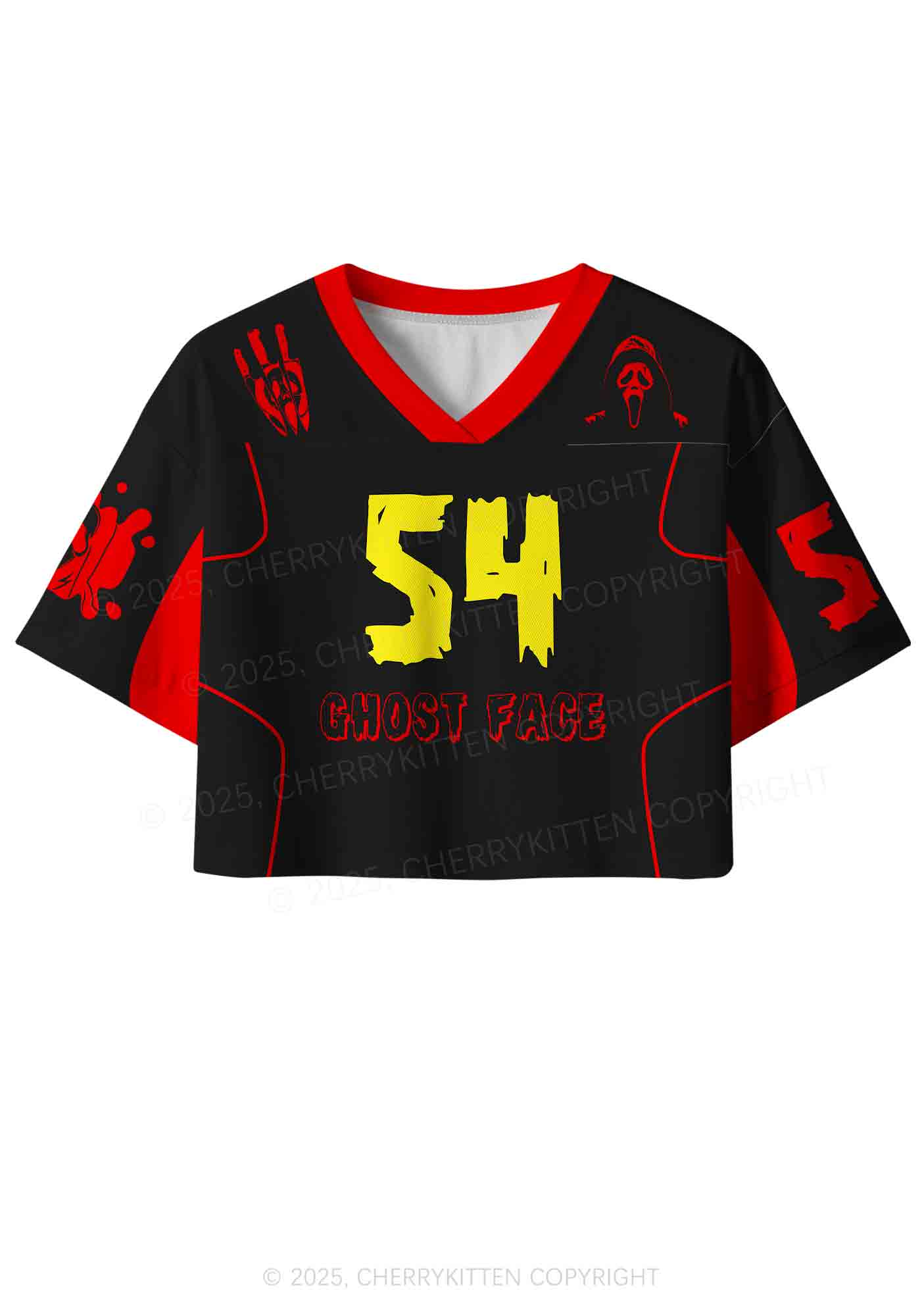 Halloween Custom Horror Ghost Y2K Crop Sport Jersey Shirts Cherrykitten - Image 3