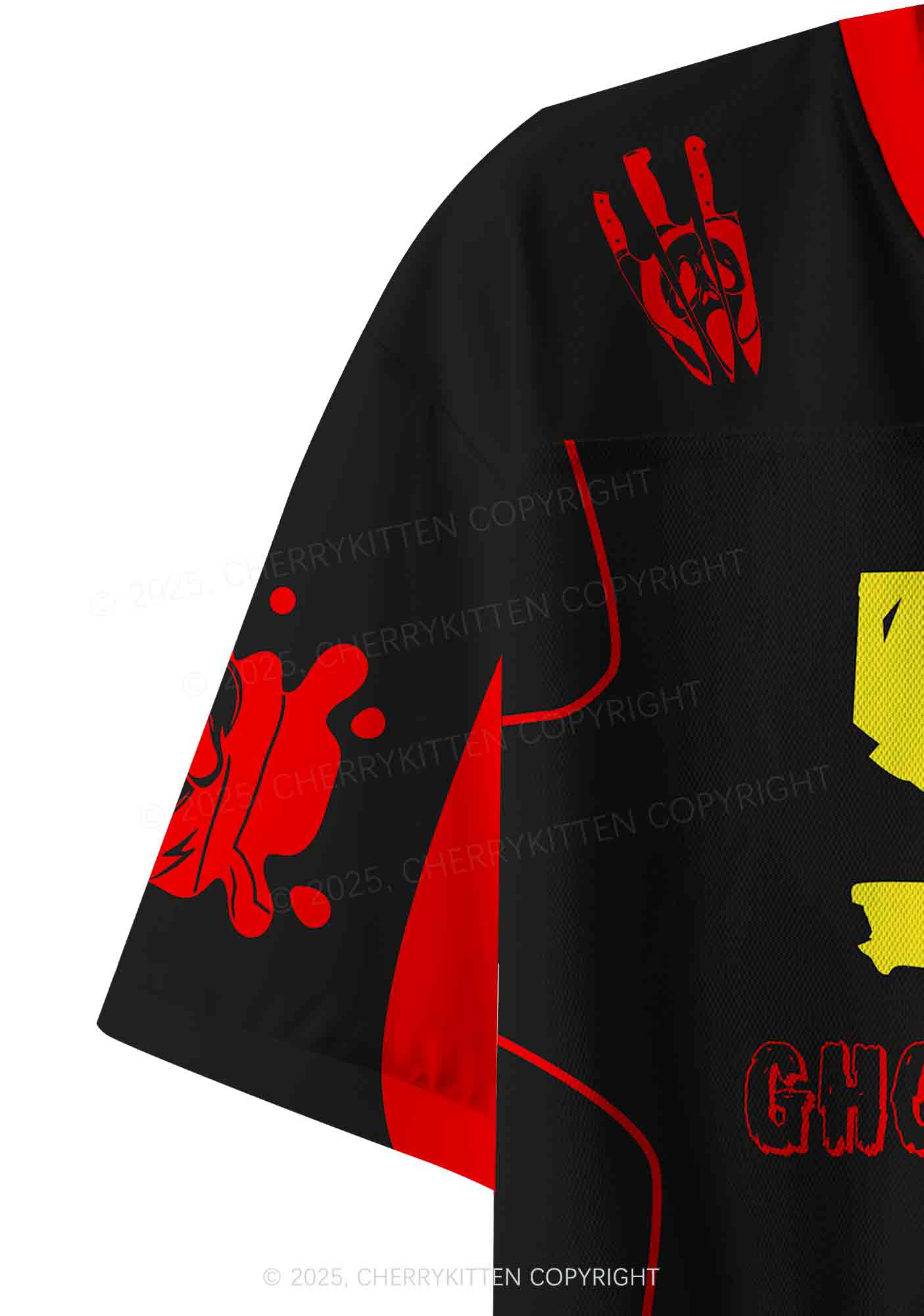 Halloween Custom Horror Ghost Y2K Crop Sport Jersey Shirts Cherrykitten - Image 7