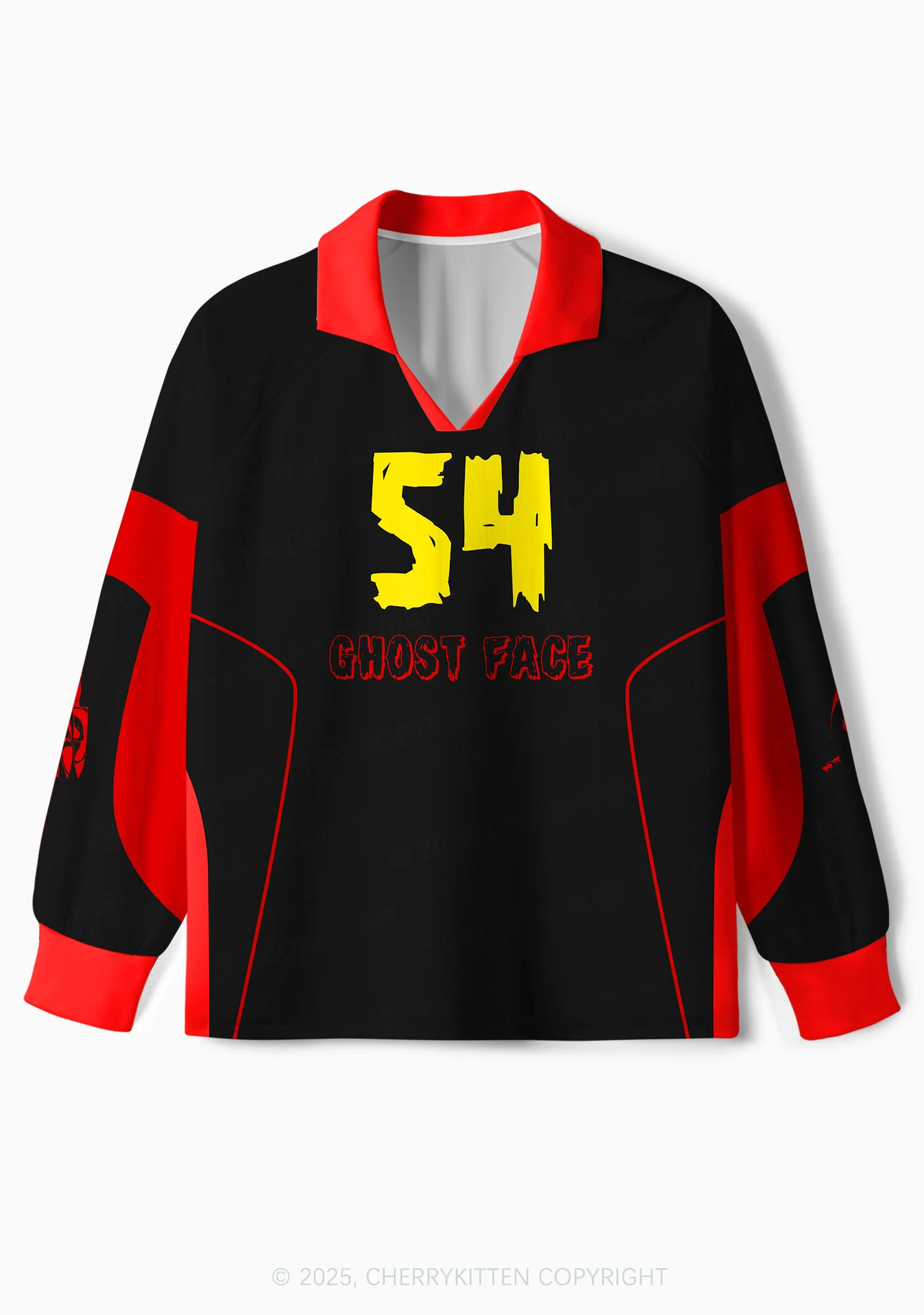 Halloween Custom Horror Ghost Y2K Sport Long Sleeve Jersey Shirts Cherrykitten - Image 2