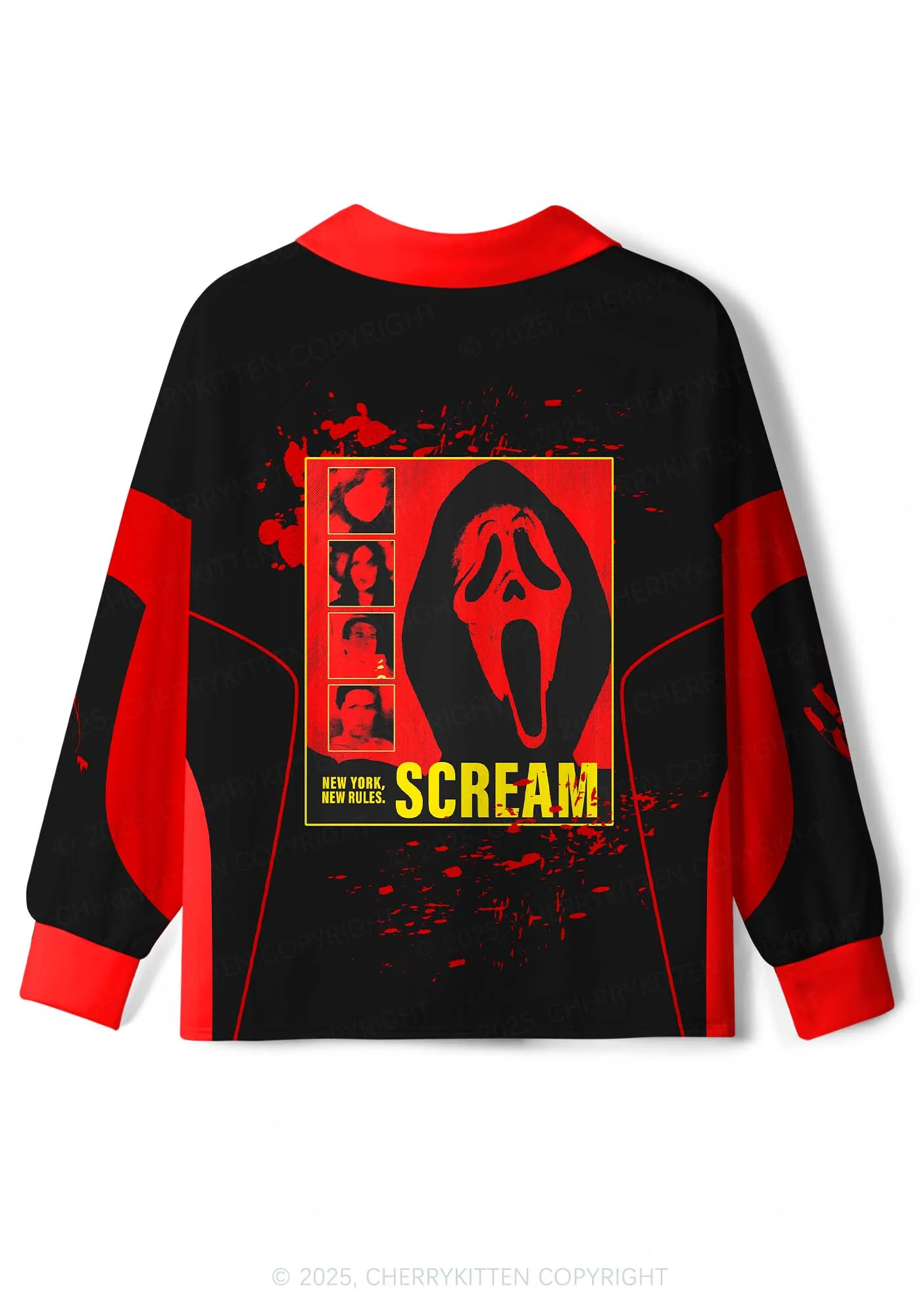 Halloween Custom Horror Ghost Y2K Sport Long Sleeve Jersey Shirts Cherrykitten - Image 3
