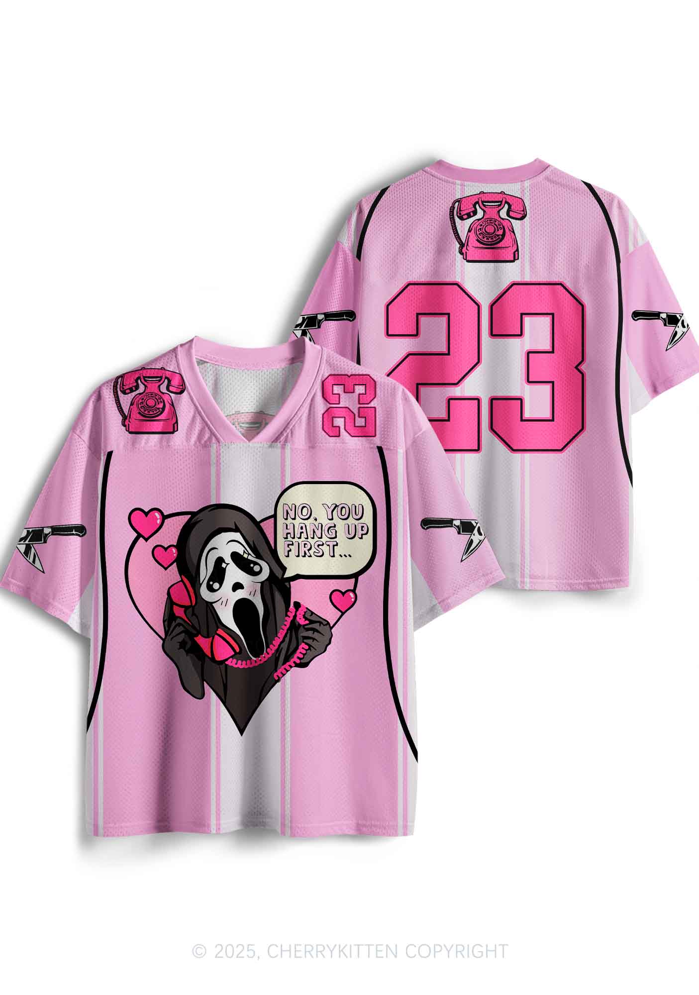 Halloween Custom Horror Hang Up Frist Y2K Sport Jersey Shirts Cherrykitten - Image 3