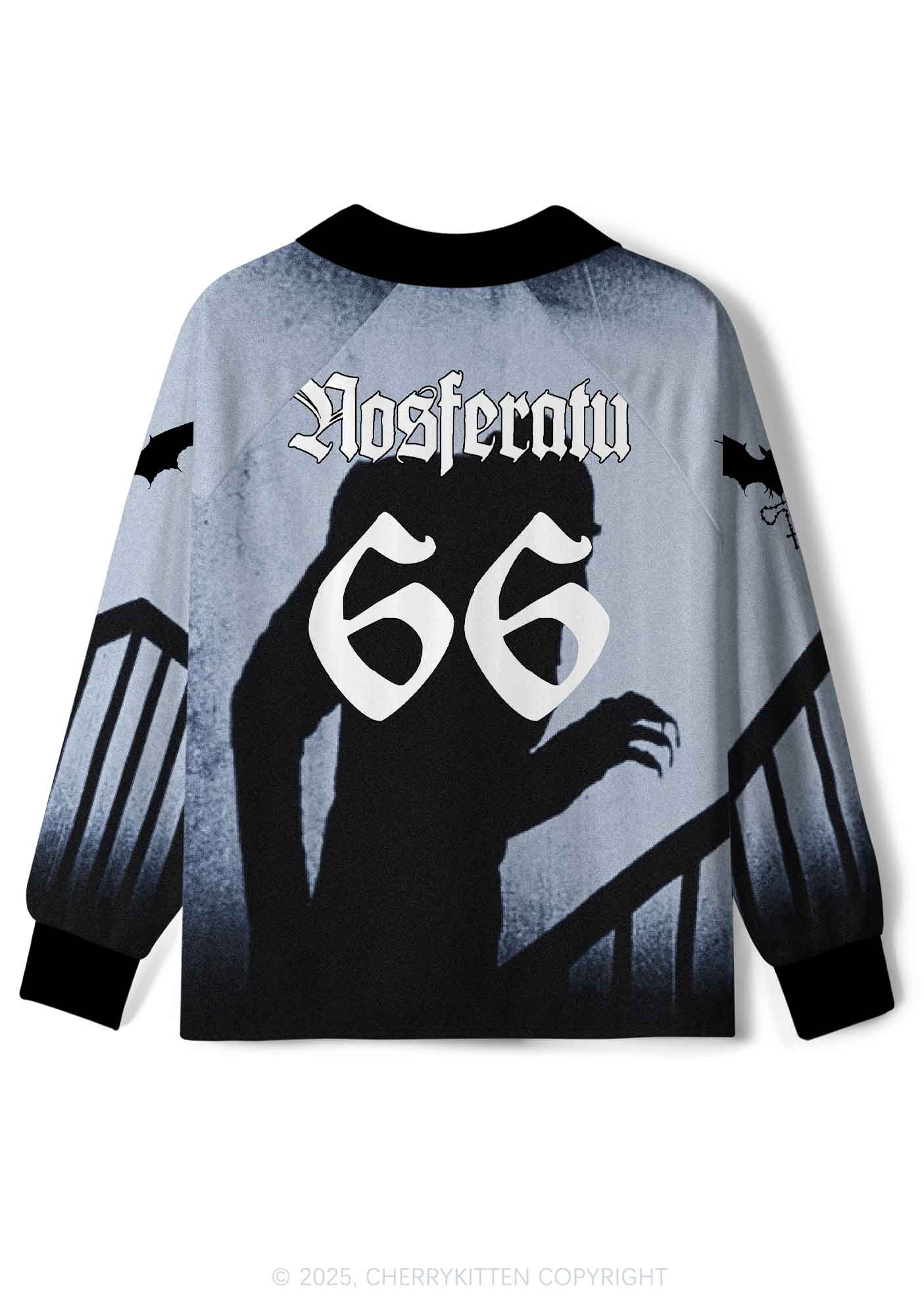 Halloween Custom Horror Shadow Y2K Long Sleeve Sport Jersey Shirts Cherrykitten - Image 3