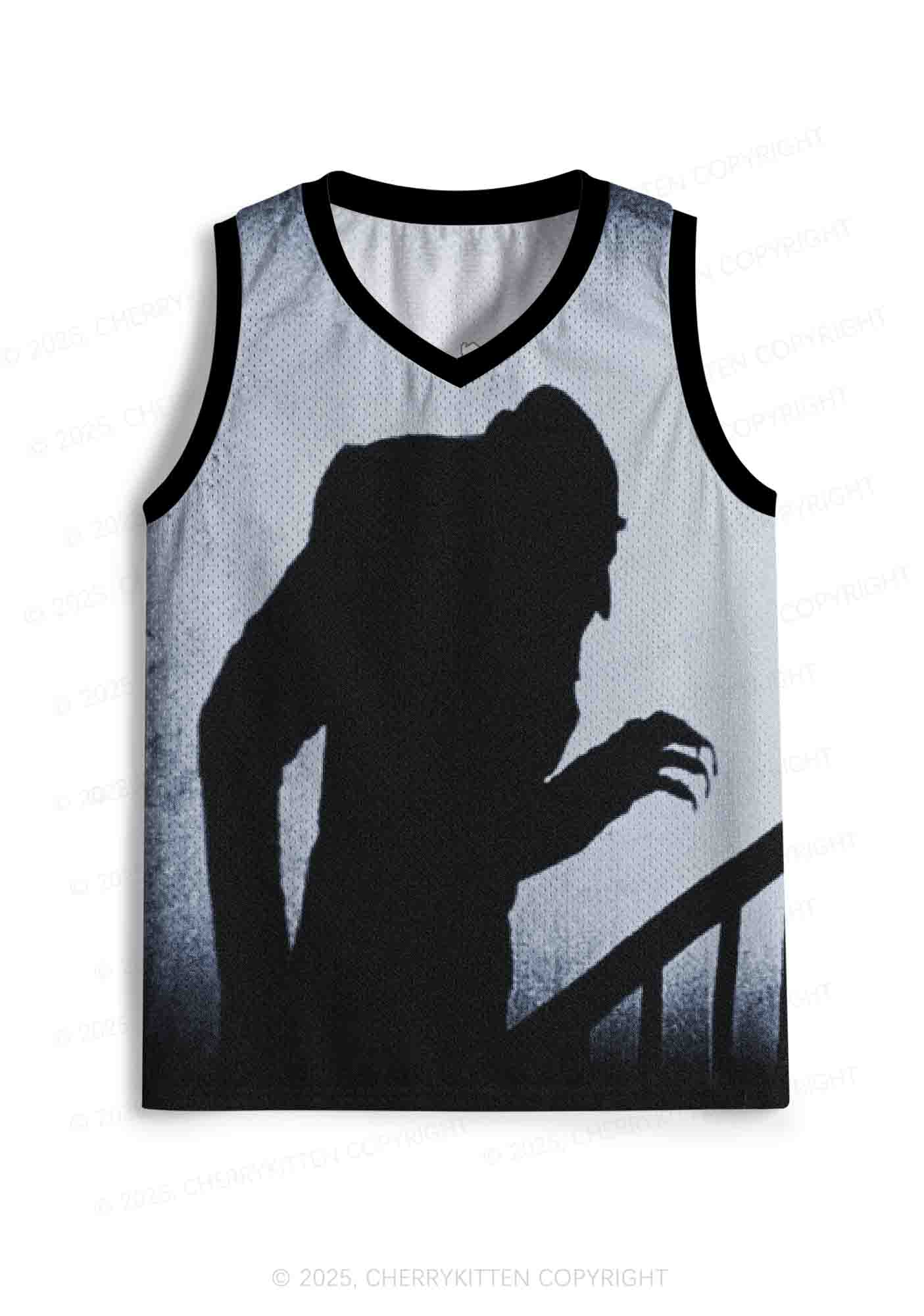 Halloween Custom Horror Shadow Y2K Sport Jersey Tank Cherrykitten - Image 2