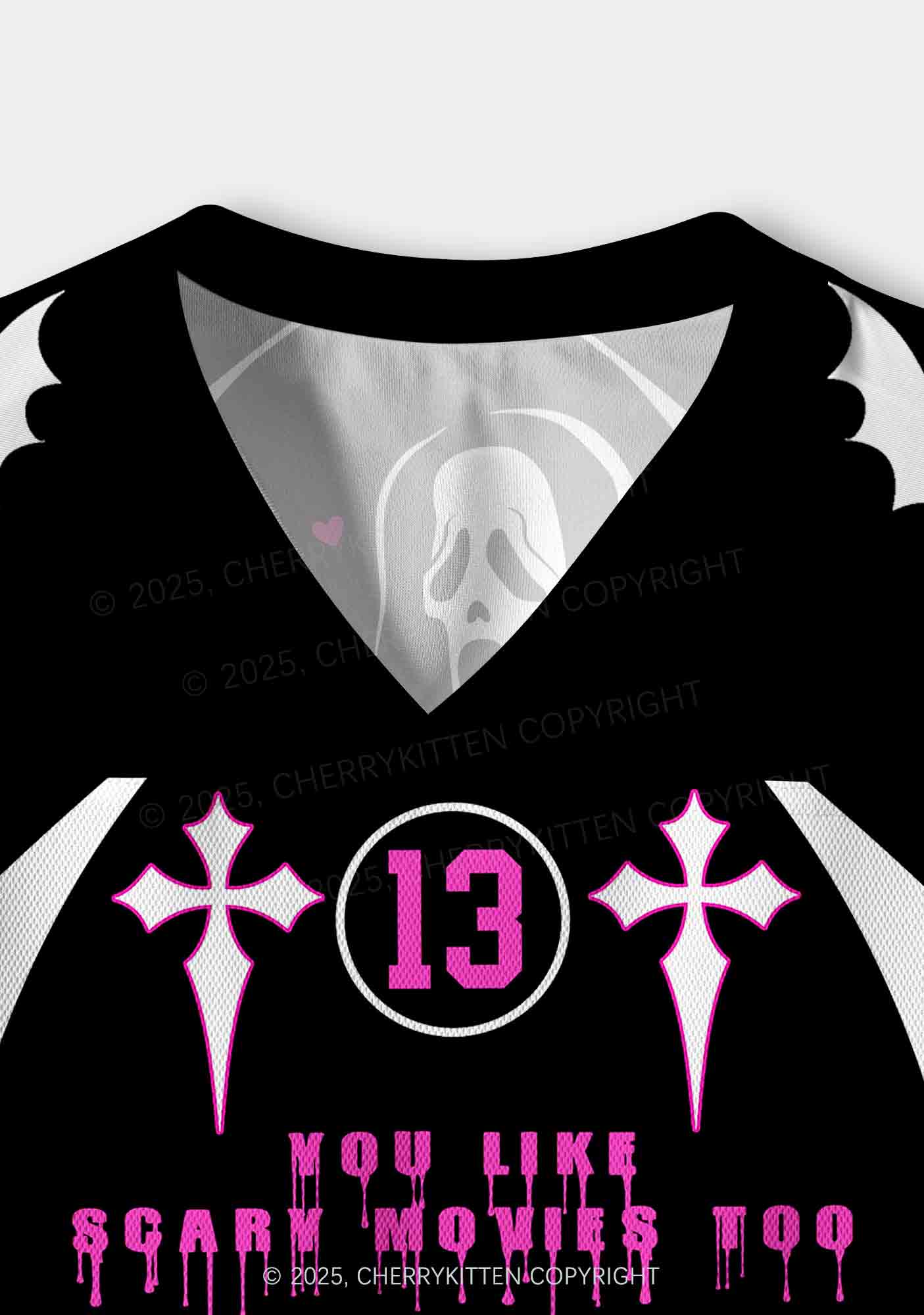 Halloween Custom Like Scary Movie Y2K Crop Sport Jersey Shirts Cherrykitten - Image 4