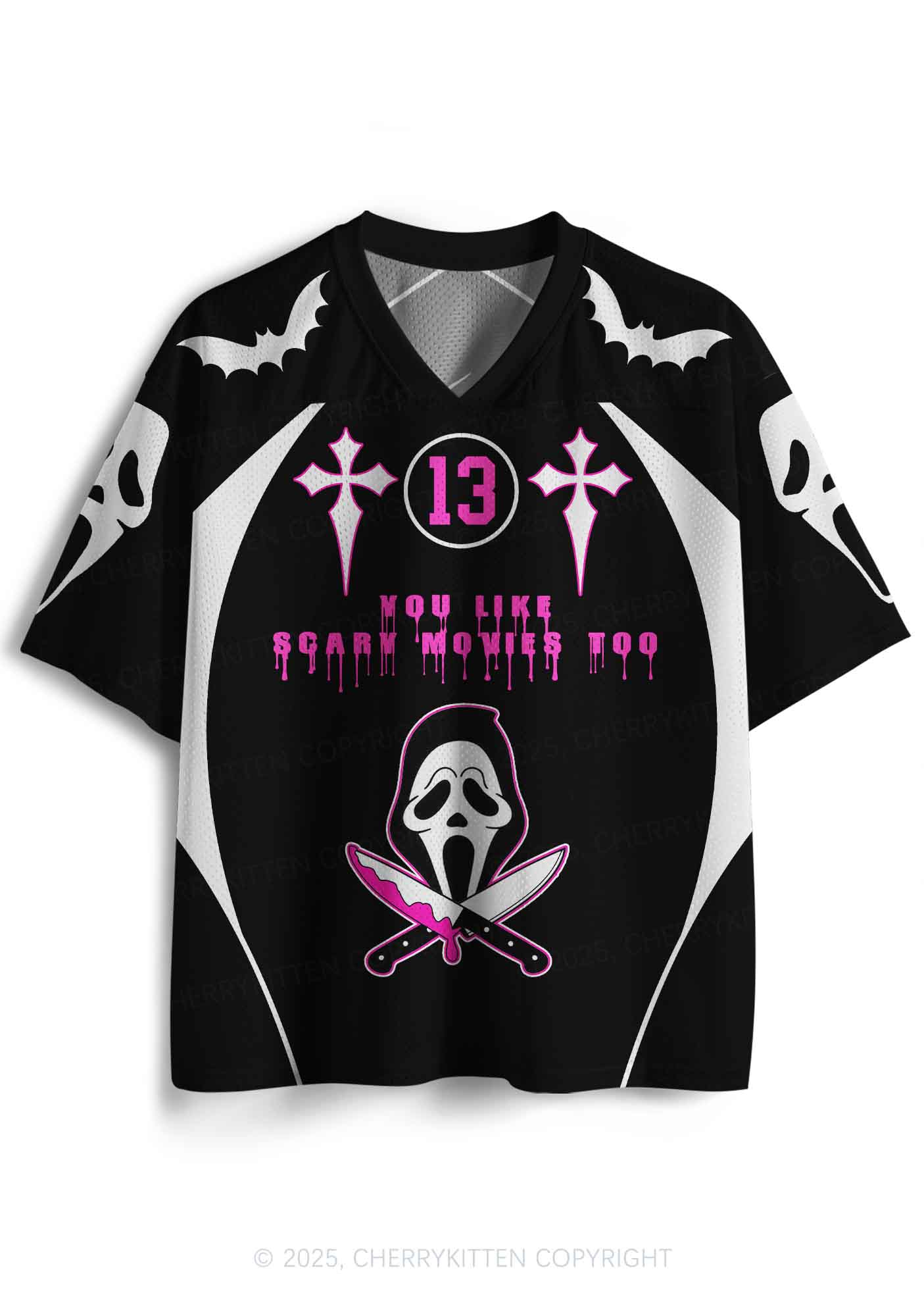 Halloween Custom Like Scary Movie Y2K Sport Jersey Shirts Cherrykitten - Image 2