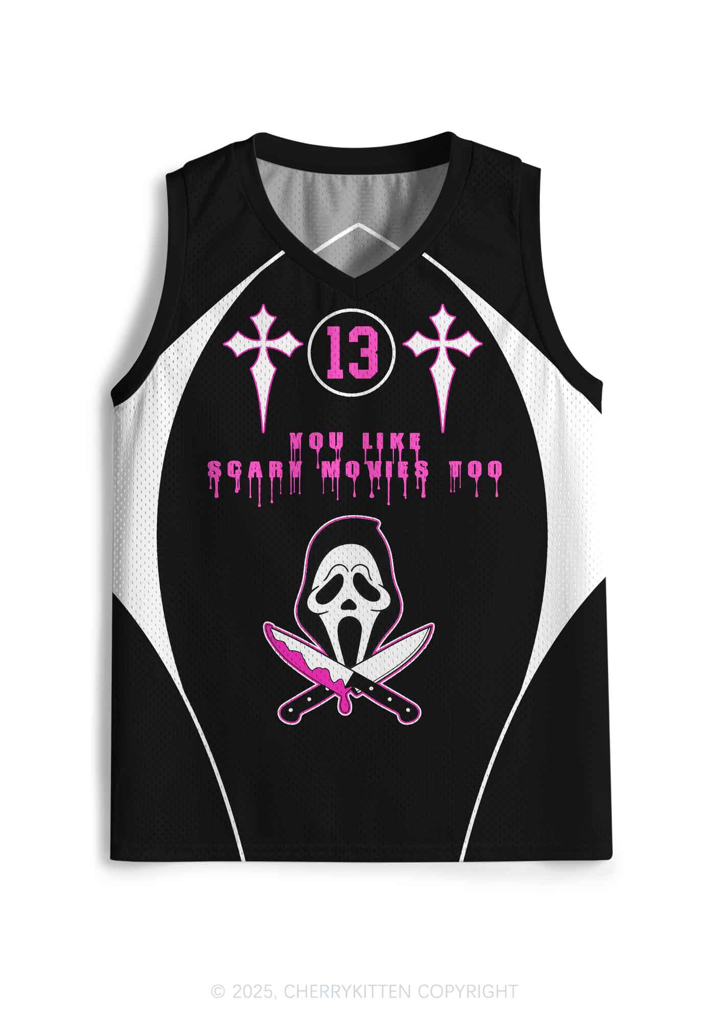 Halloween Custom Like Scary Movie Y2K Sport Jersey Tank Cherrykitten - Image 2