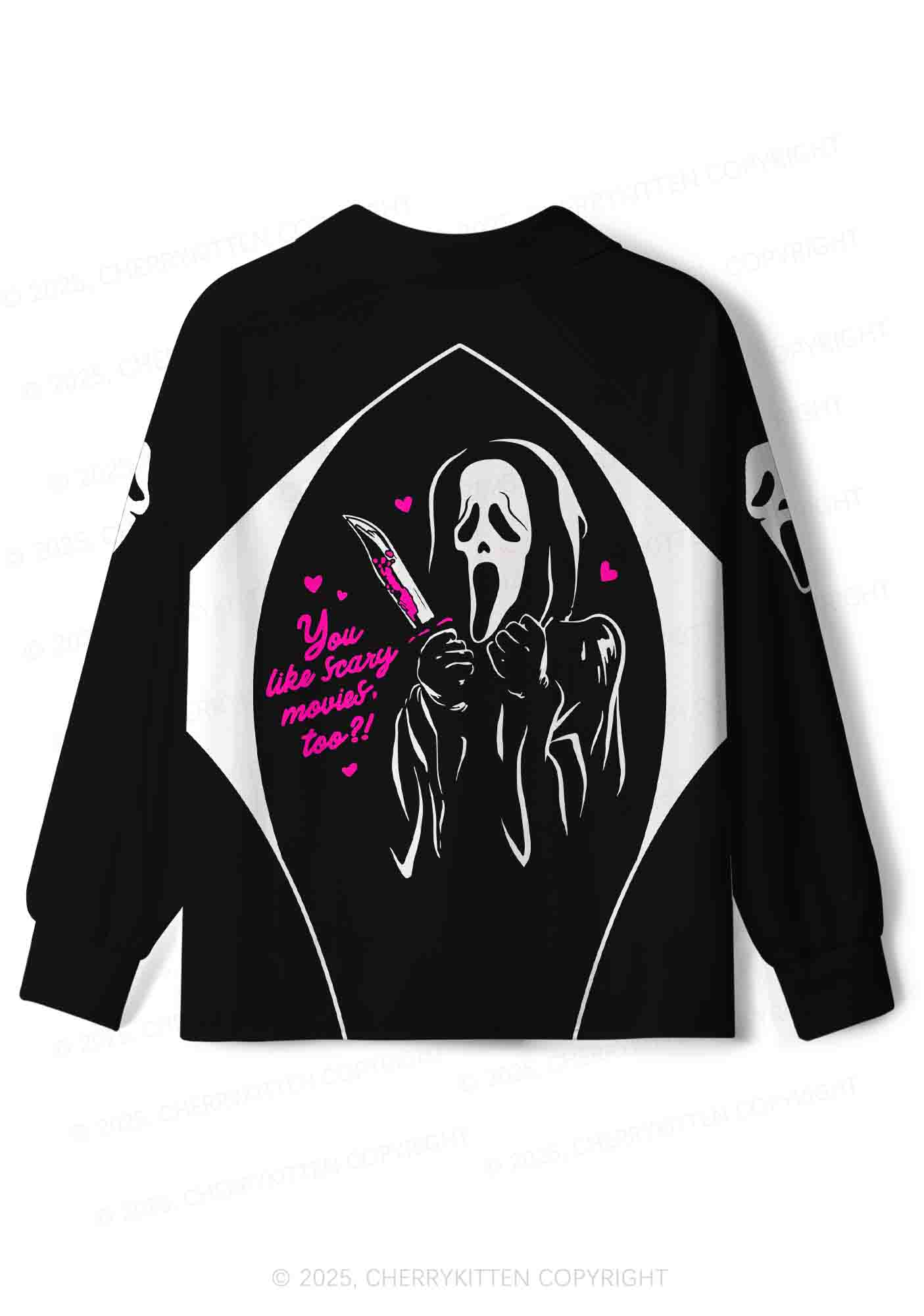Halloween Custom Like Scary Movie Y2K Sport Long Sleeve Jersey Shirts Cherrykitten - Image 3