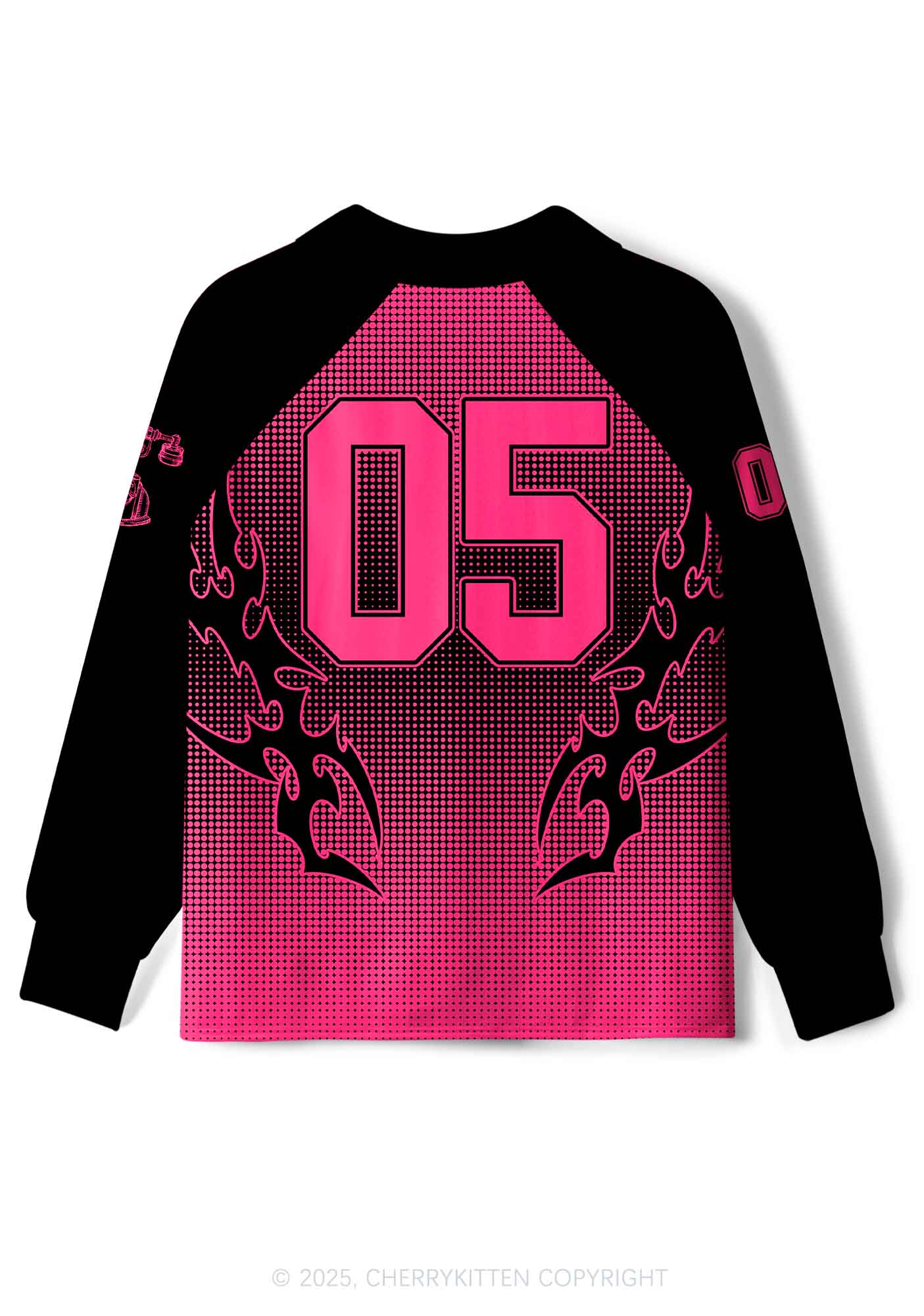 Halloween Custom Pink Horror Hang Up Heart Y2K Long Sleeve Sport Jersey Shirts Cherrykitten - Image 2