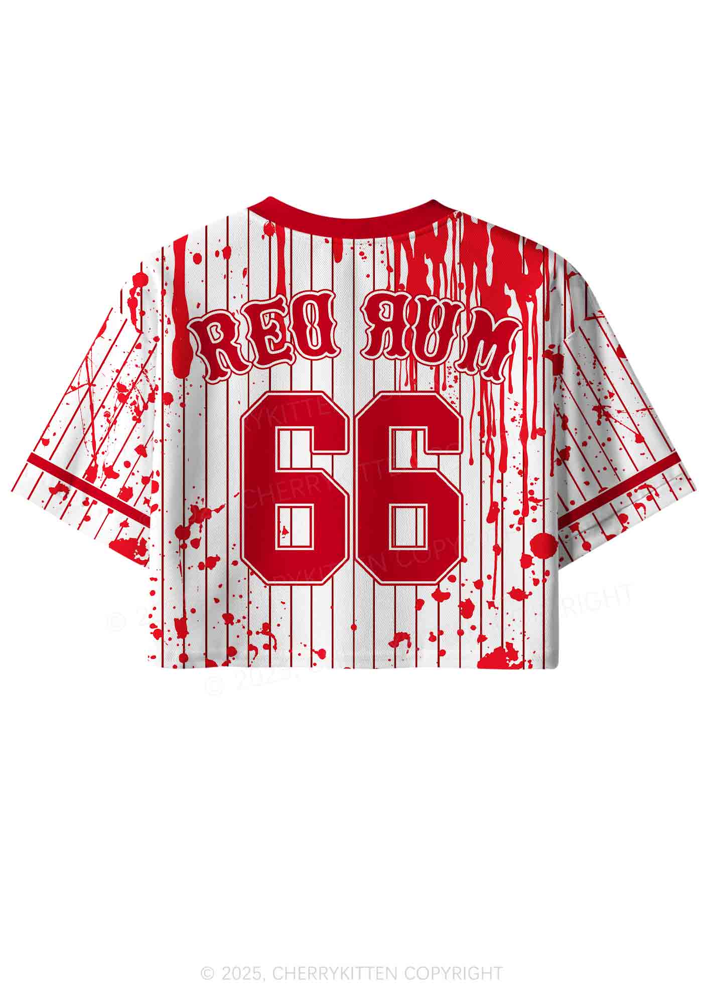 Halloween Custom Red Rum Blood Y2K Crop Sport Jersey Shirts Cherrykitten - Image 3