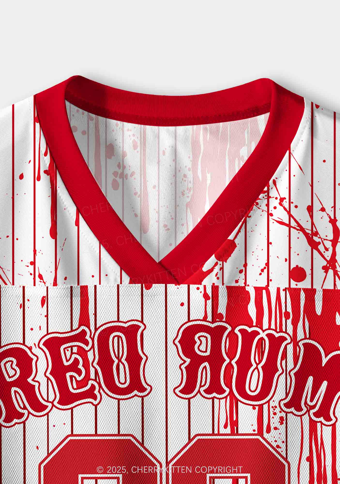 Halloween Custom Red Rum Blood Y2K Crop Sport Jersey Shirts Cherrykitten - Image 4