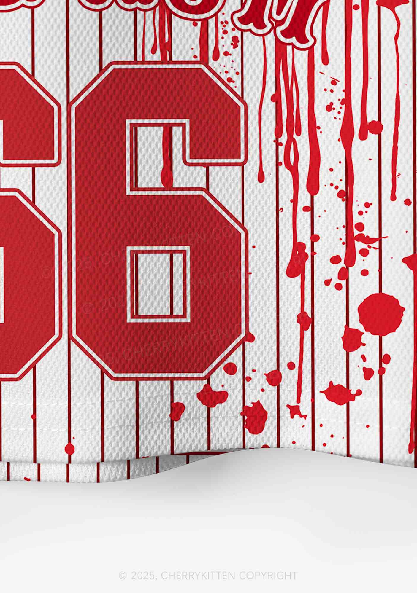 Halloween Custom Red Rum Blood Y2K Crop Sport Jersey Shirts Cherrykitten - Image 5