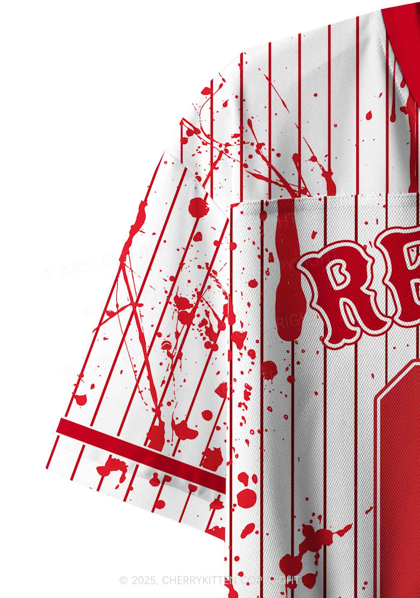 Halloween Custom Red Rum Blood Y2K Crop Sport Jersey Shirts Cherrykitten - Image 6