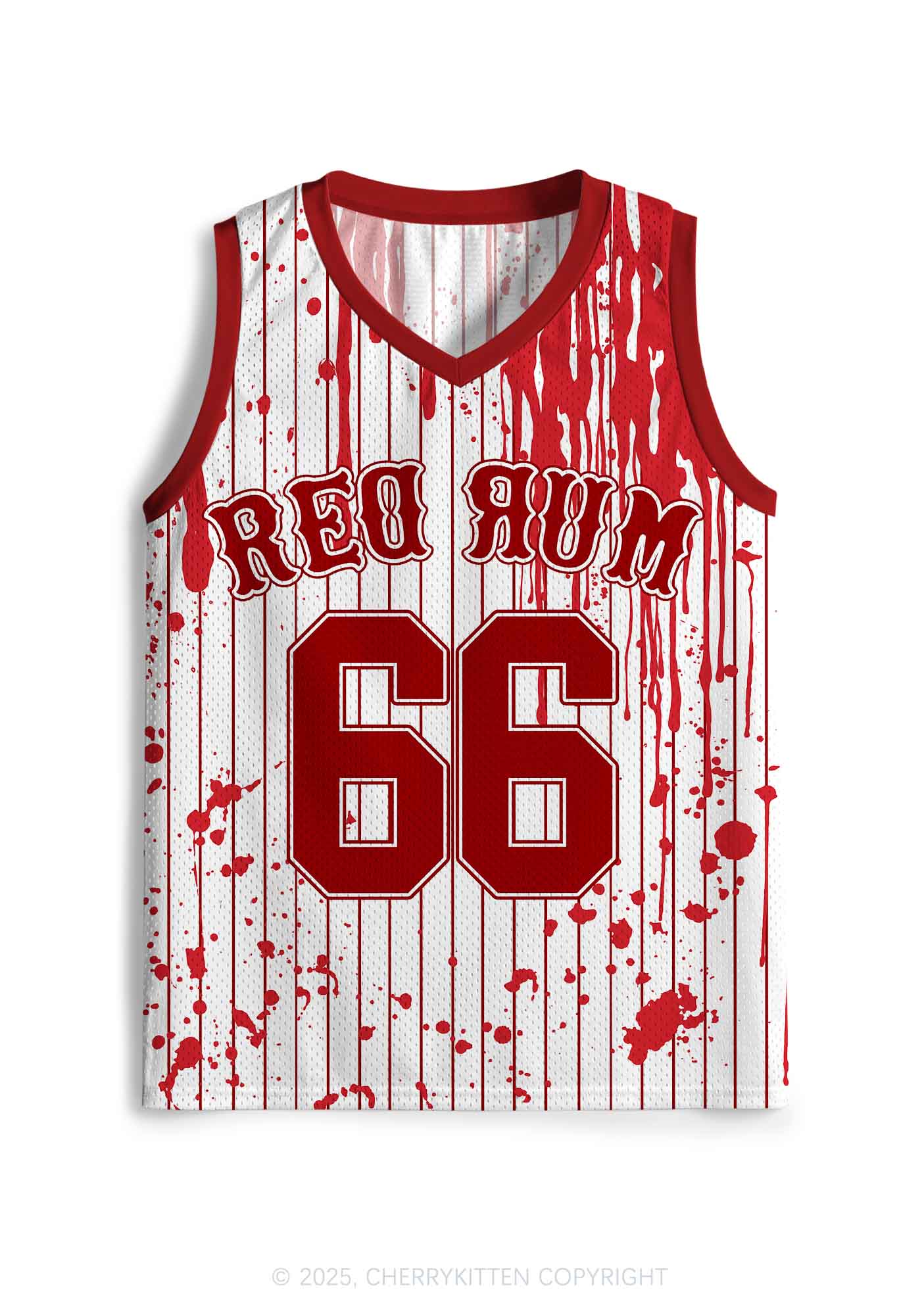 Halloween Custom Red Rum Blood Y2K Sport Jersey Tank Cherrykitten - Image 2
