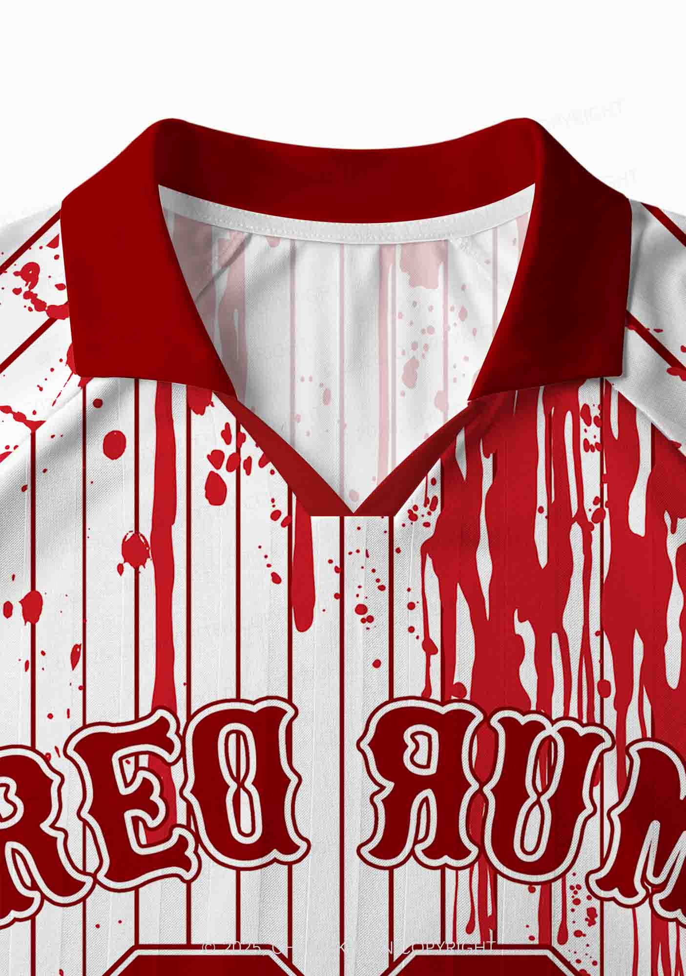 Halloween Custom Red Rum Blood Y2K Sport Long Sleeve Jersey Shirts Cherrykitten - Image 4