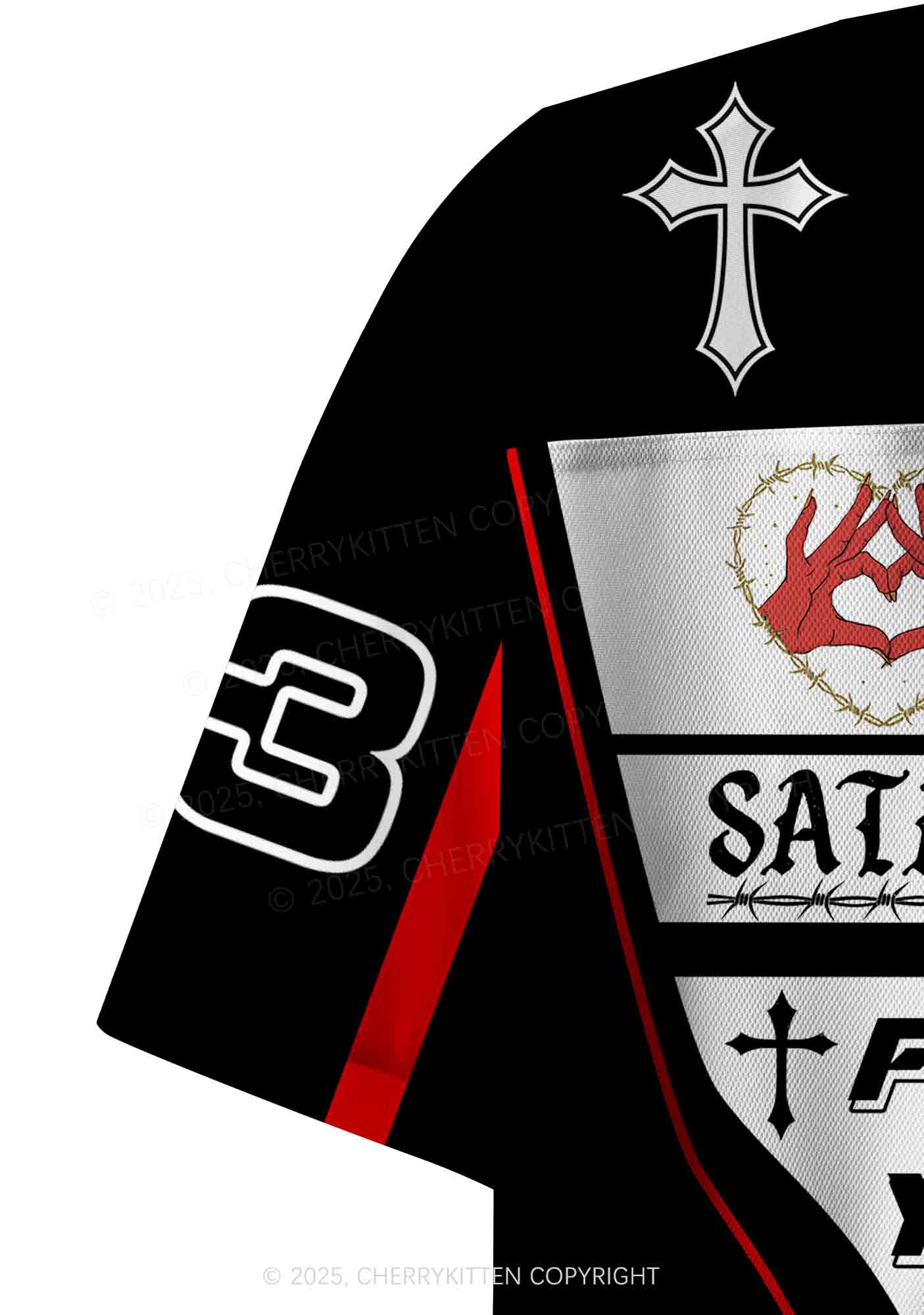 Halloween Custom Satan Loves Y2K Crop Sport Jersey Shirts Cherrykitten - Image 6