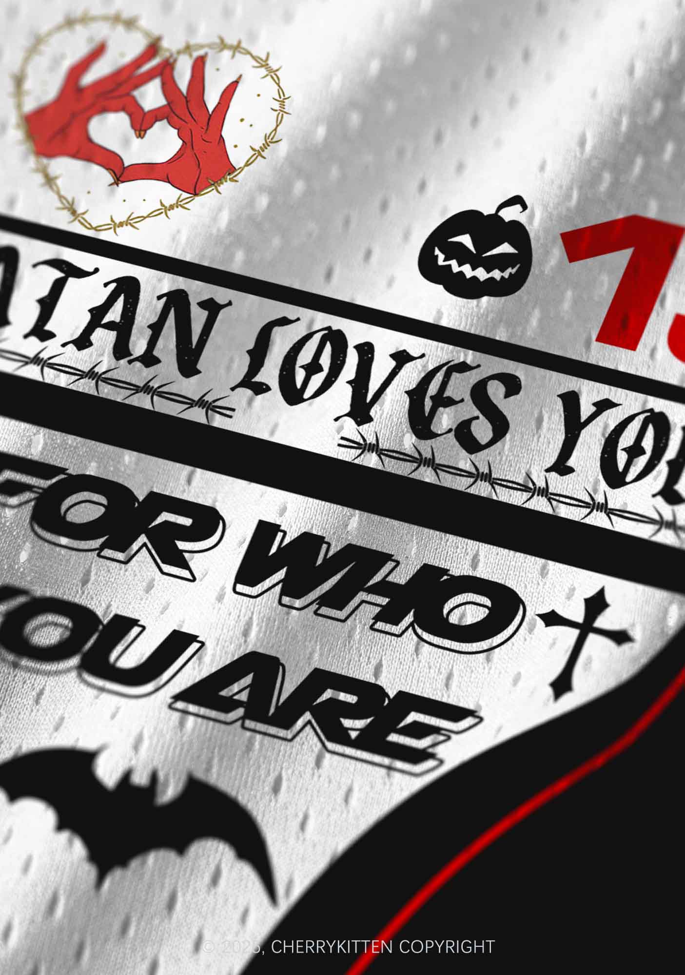 Halloween Custom Satan Loves Y2K Sport Jersey Tank Cherrykitten - Image 4