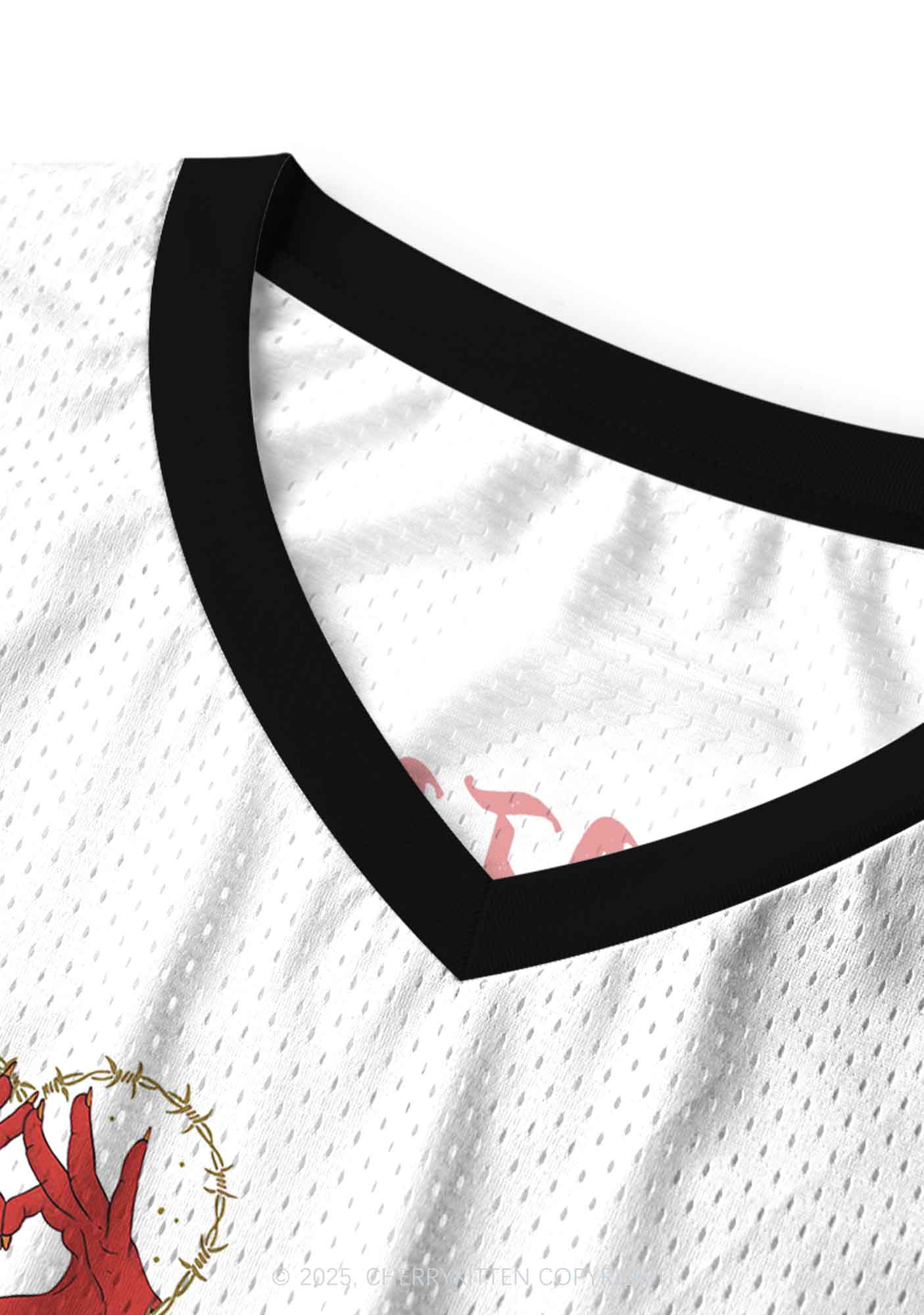 Halloween Custom Satan Loves Y2K Sport Jersey Tank Cherrykitten - Image 5