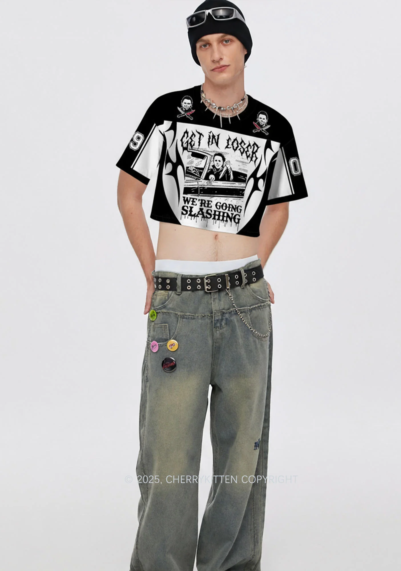 Halloween Custom We Are Going Slashing Y2K Crop Sport Jersey Shirts Cherrykitten - Image 2