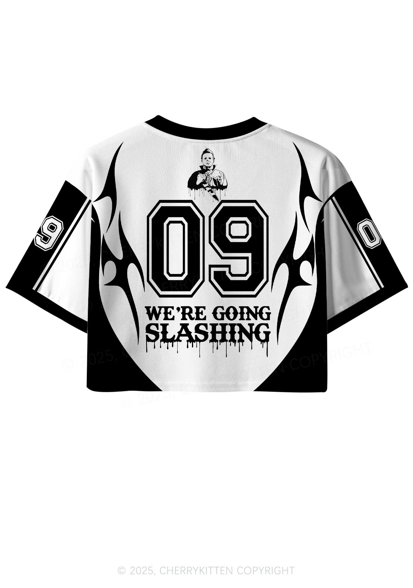 Halloween Custom We Are Going Slashing Y2K Crop Sport Jersey Shirts Cherrykitten - Image 3