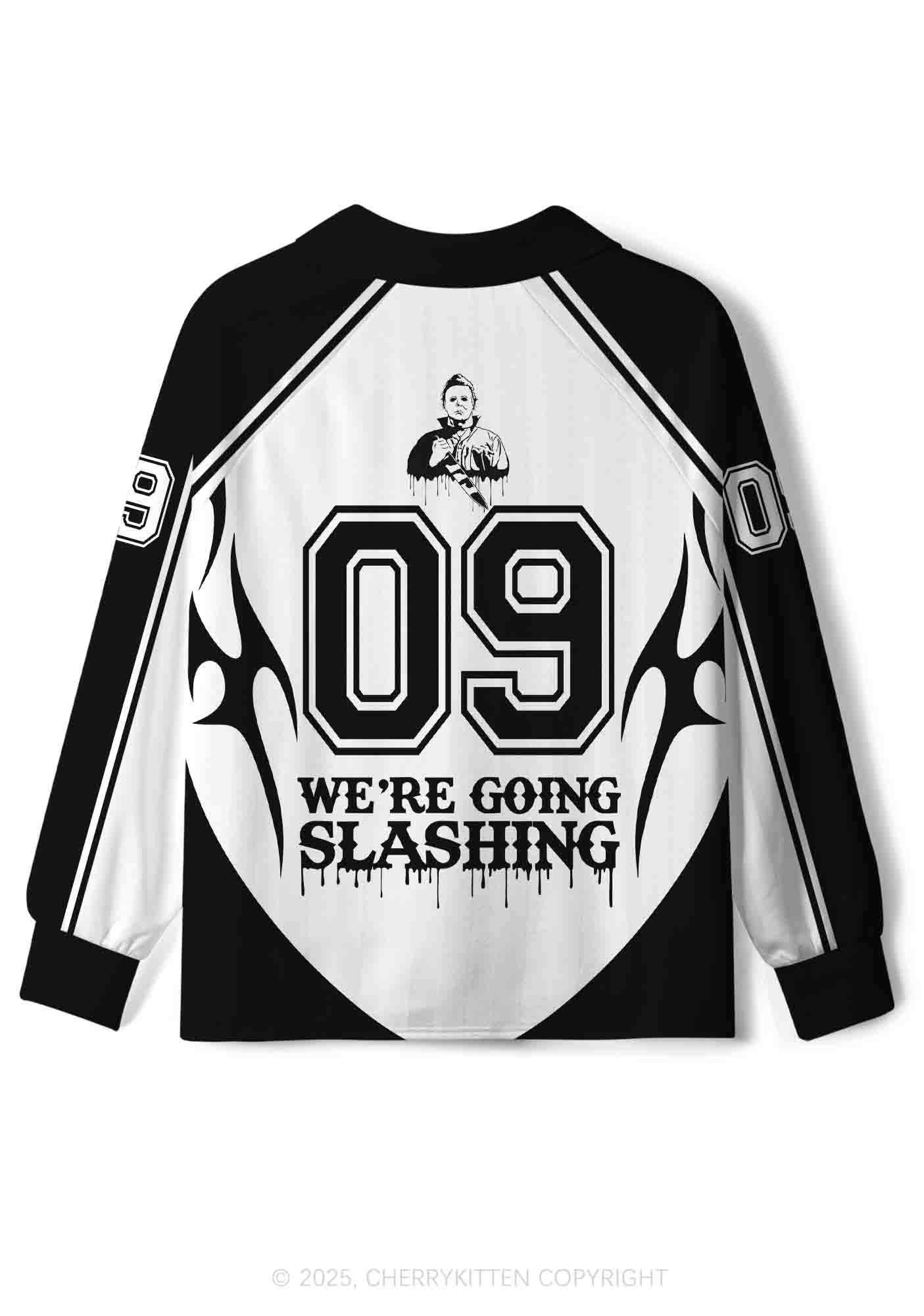 Halloween Custom We Are Going Slashing Y2K Sport Long Sleeve Jersey Shirts Cherrykitten - Image 3