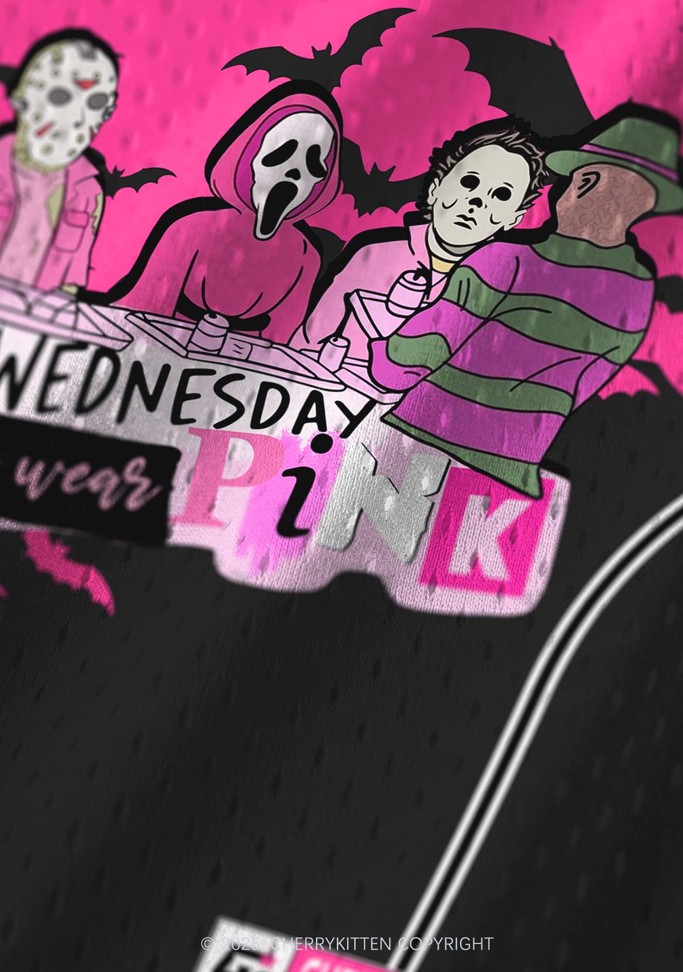 Halloween Custom We Wear Pink Y2K Sport Jersey Tank Cherrykitten - Image 4