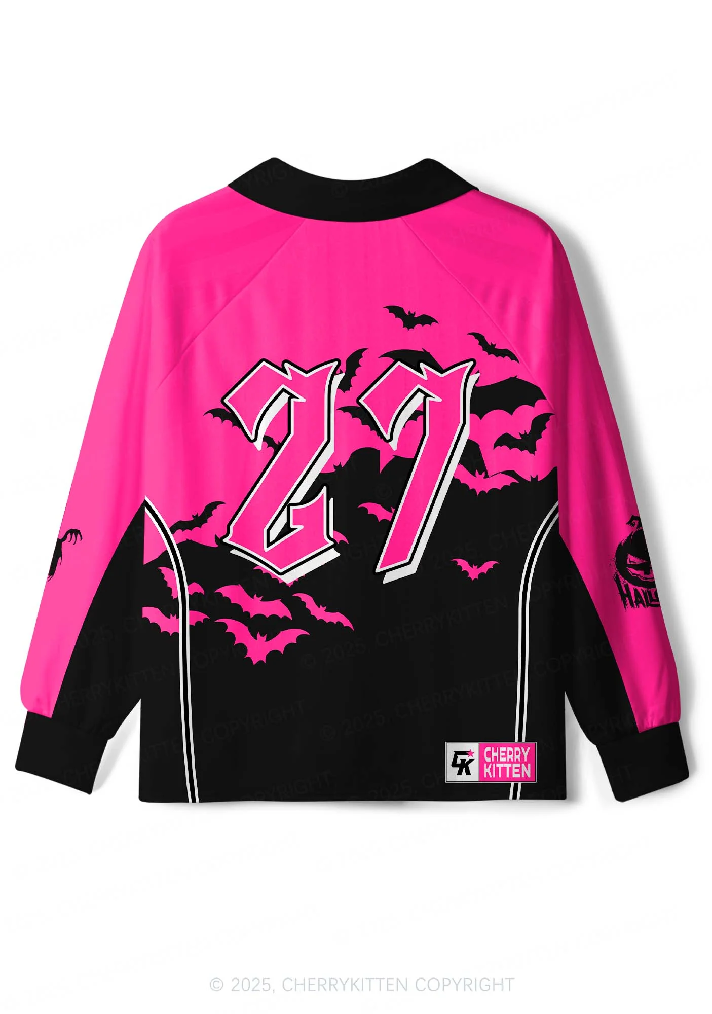 Halloween Custom We Wear Pink Y2K Sport Long Sleeve Jersey Shirts Cherrykitten - Image 3