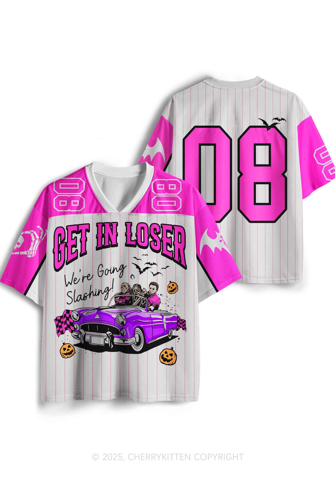 Halloween Custom White Going Slashing Y2K Sport Jersey Shirts Cherrykitten - Image 3
