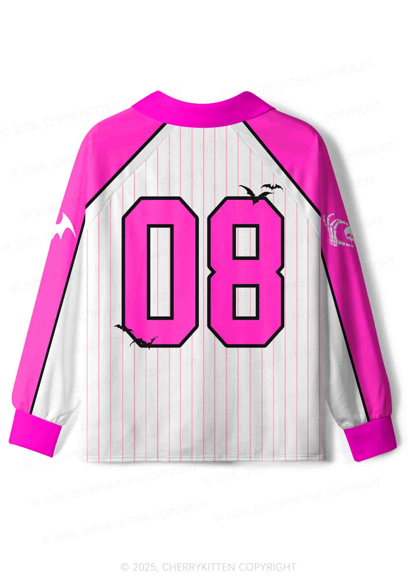 Halloween Custom White Going Slashing Y2K Sport Long Sleeve Jersey Shirts Cherrykitten - Image 2