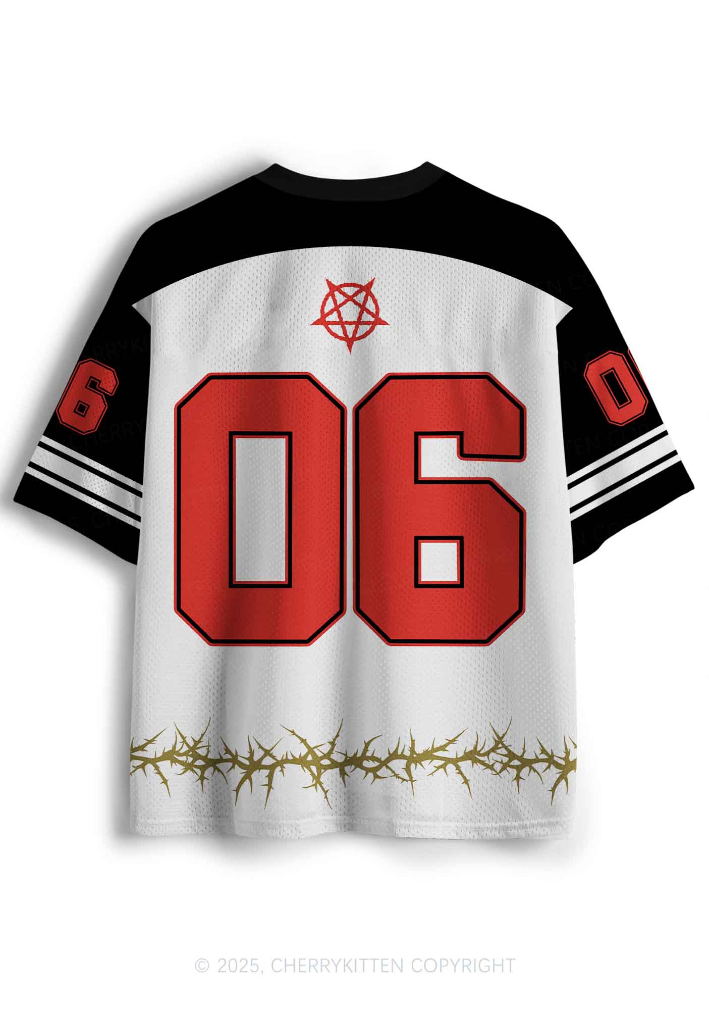 Halloween Custom White Satan Heart Y2K Sport Jersey Shirts Cherrykitten - Image 2