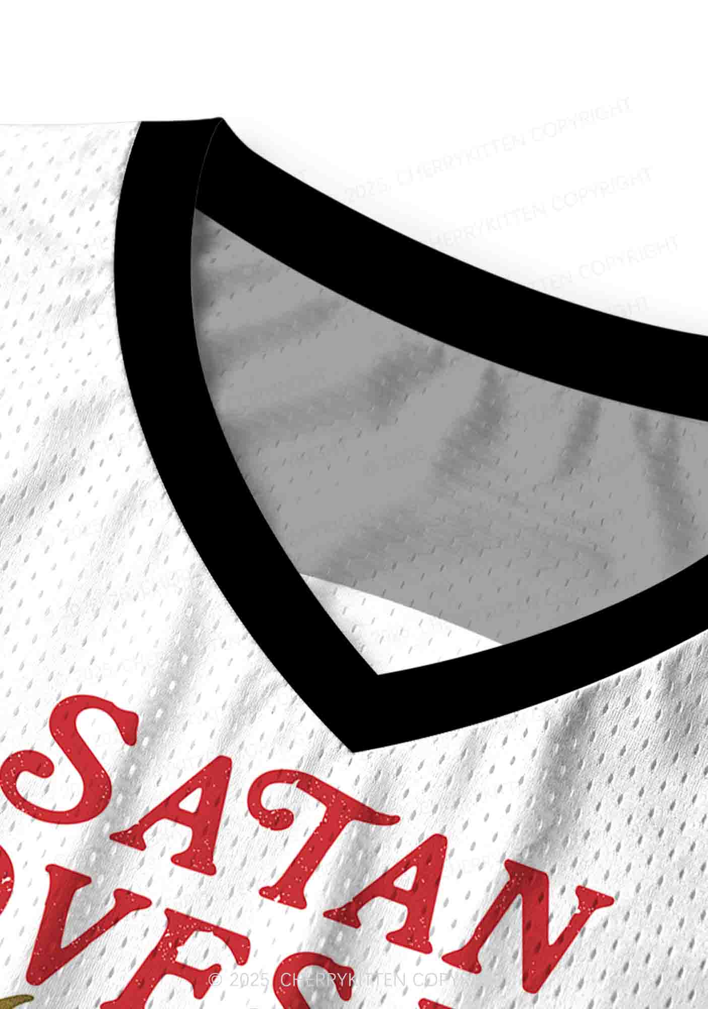 Halloween Custom White Satan Heart Y2K Sport Jersey Tank Cherrykitten - Image 5