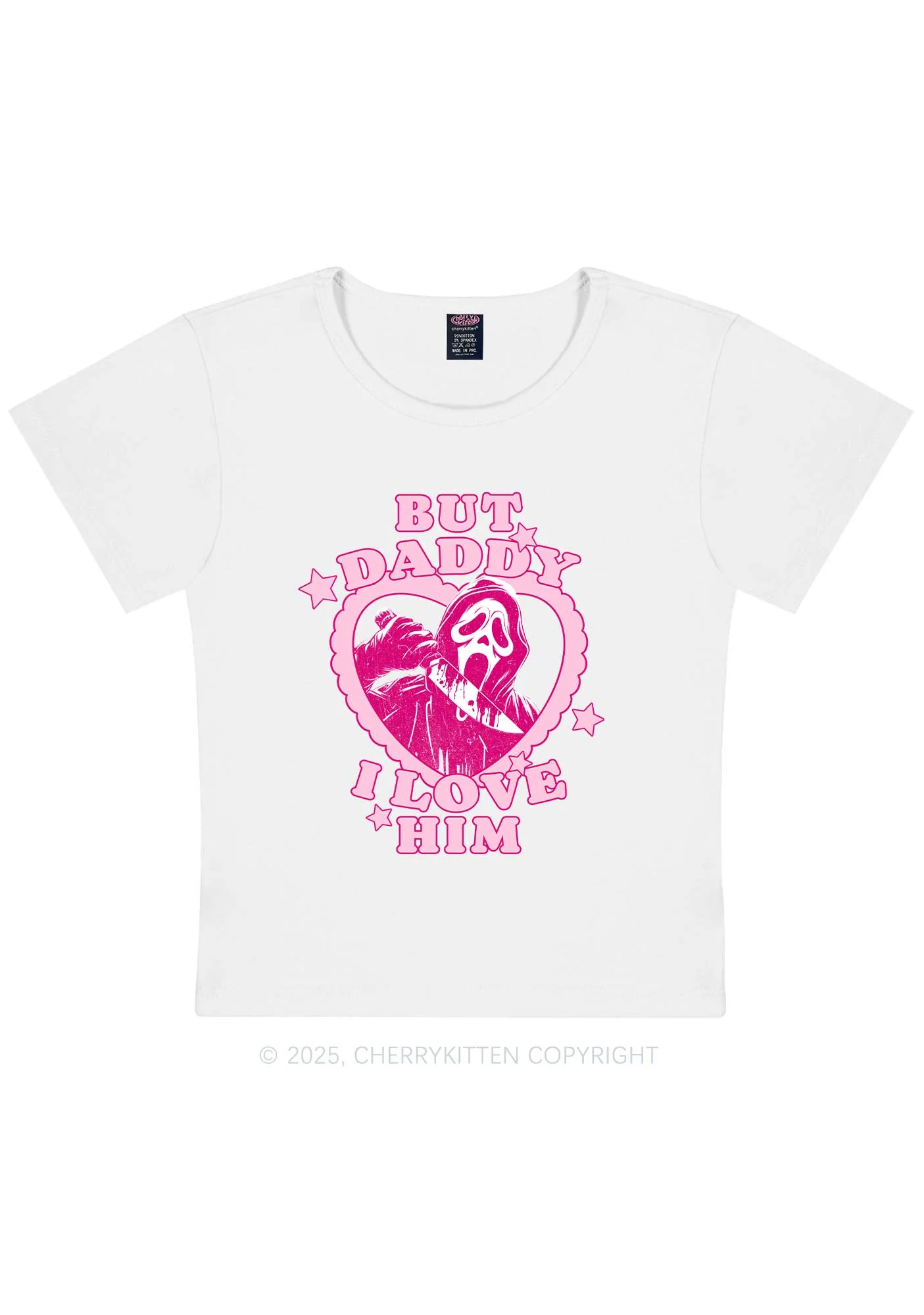Halloween Daddy Love Horror Y2K Baby Tee Cherrykitten - Image 4