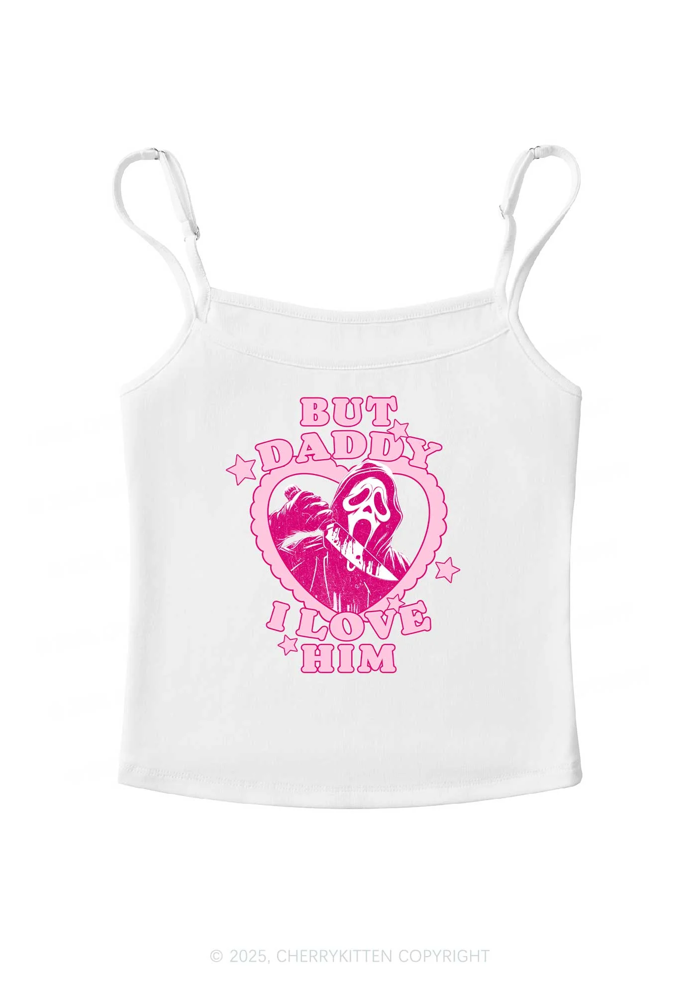 Halloween Daddy Love Horror Y2K Spaghetti Strap Cami Cherrykitten - Image 3