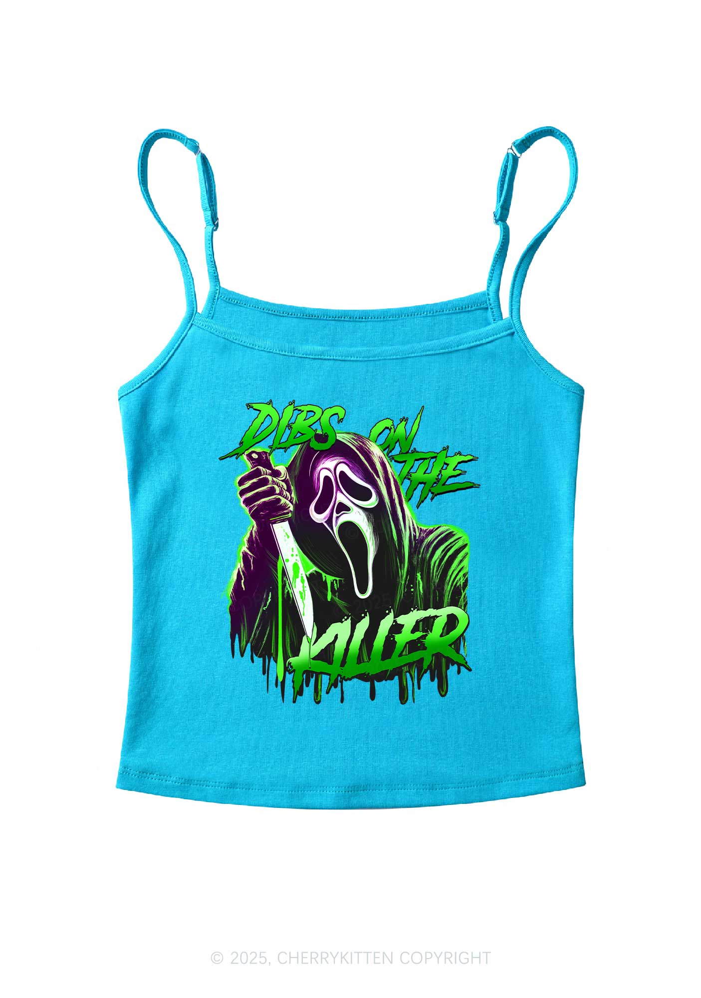 Halloween Dibs On The Killer Y2K Spaghetti Strap Cami Cherrykitten - Image 5