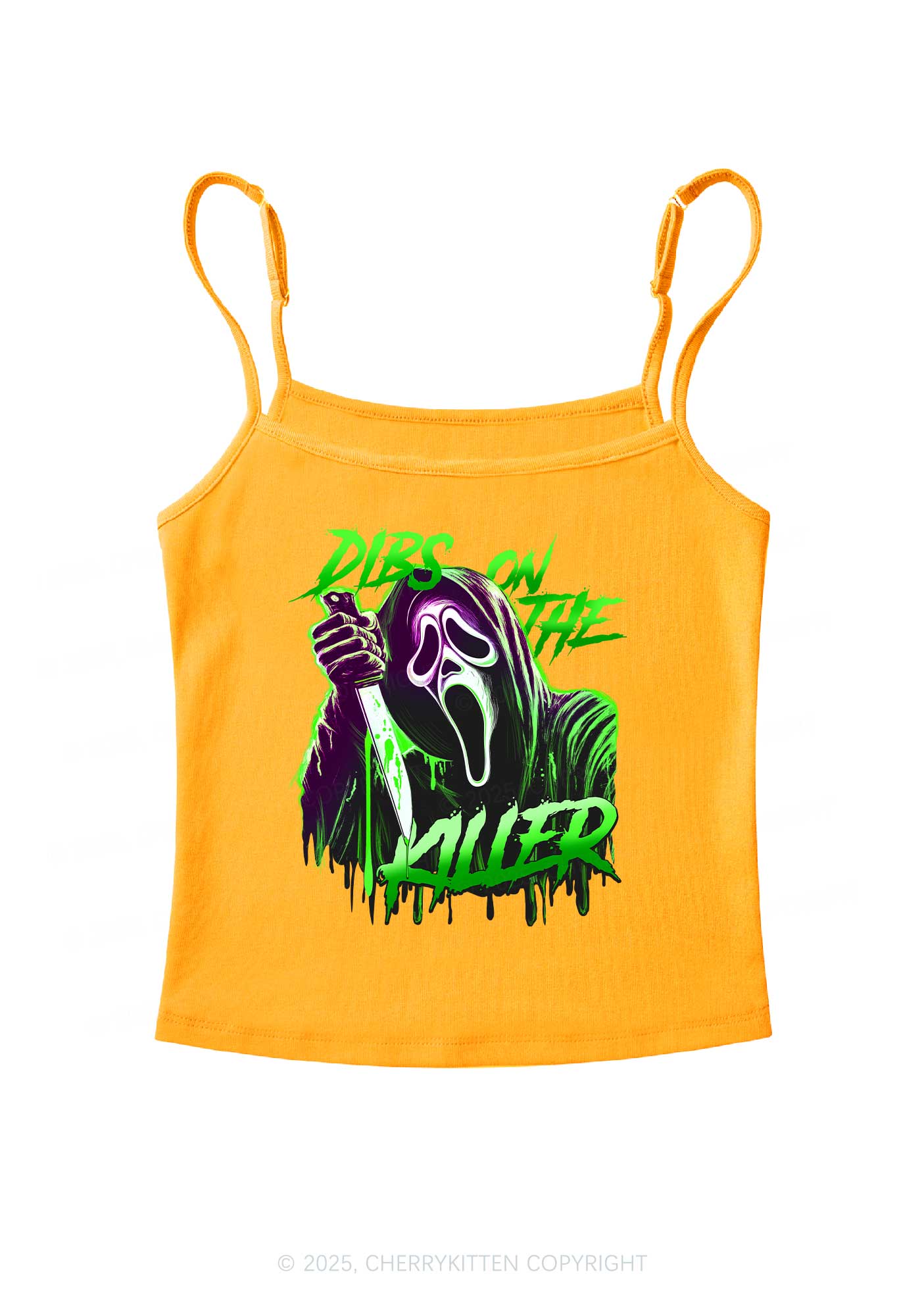 Halloween Dibs On The Killer Y2K Spaghetti Strap Cami Cherrykitten - Image 6