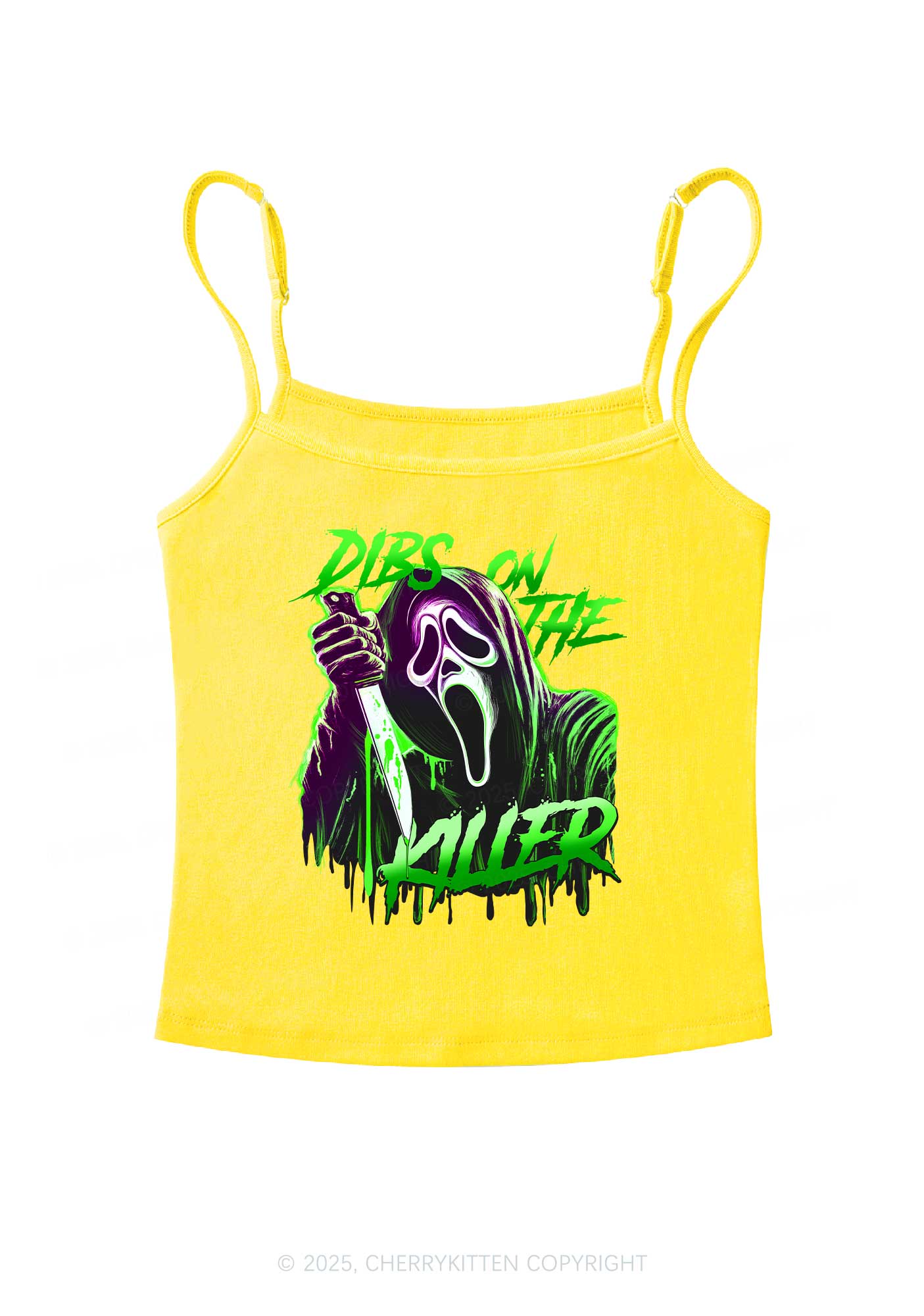 Halloween Dibs On The Killer Y2K Spaghetti Strap Cami Cherrykitten - Image 7