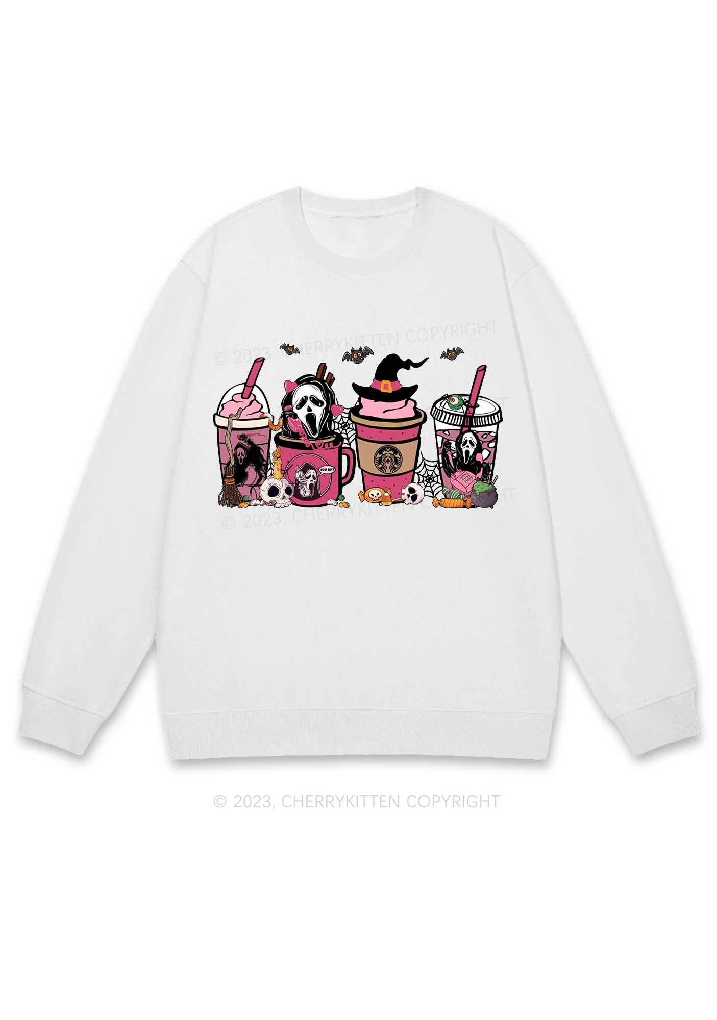 Halloween Drinks Y2K Sweatshirt Cherrykitten - Image 2