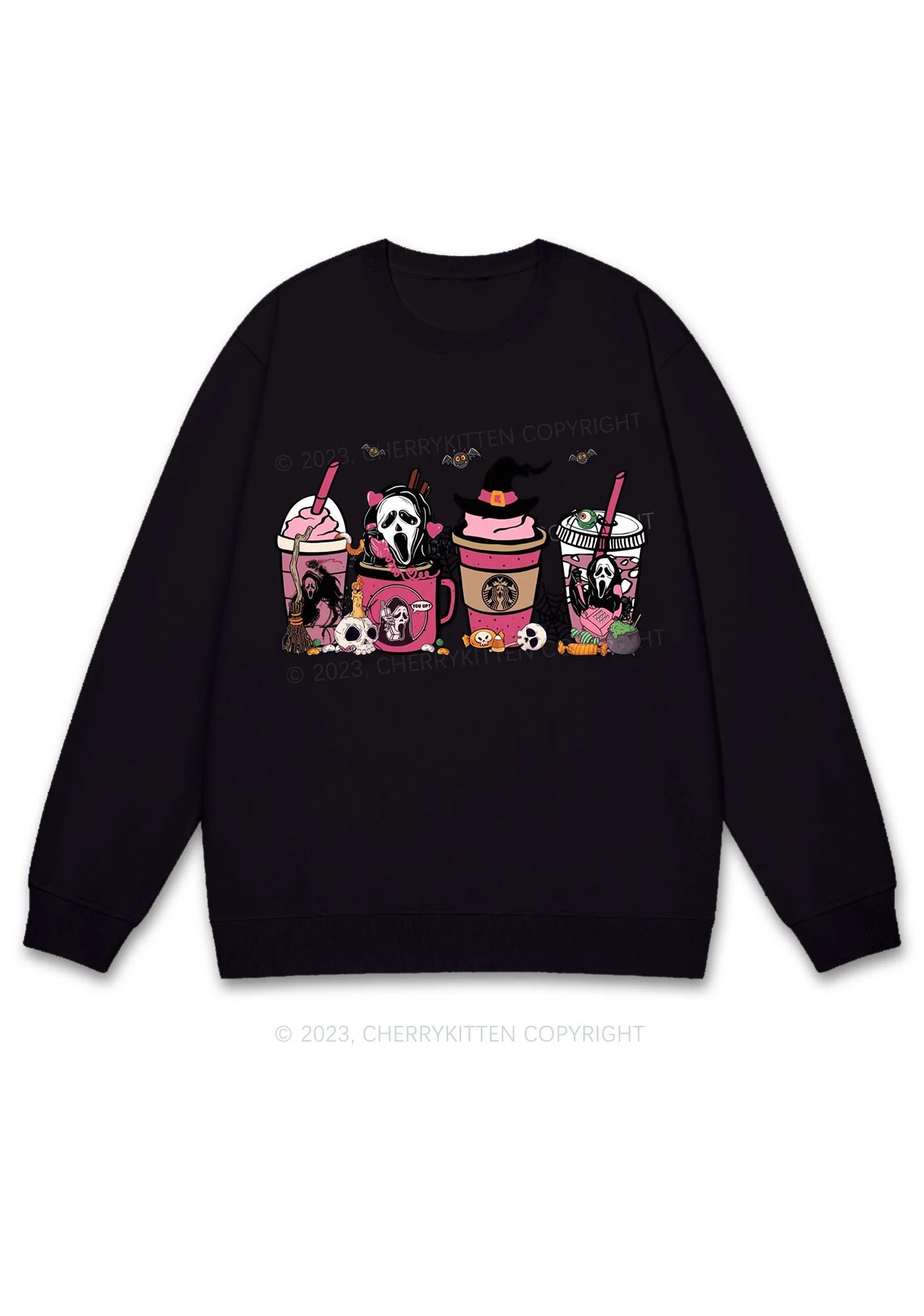 Halloween Drinks Y2K Sweatshirt Cherrykitten - Image 3